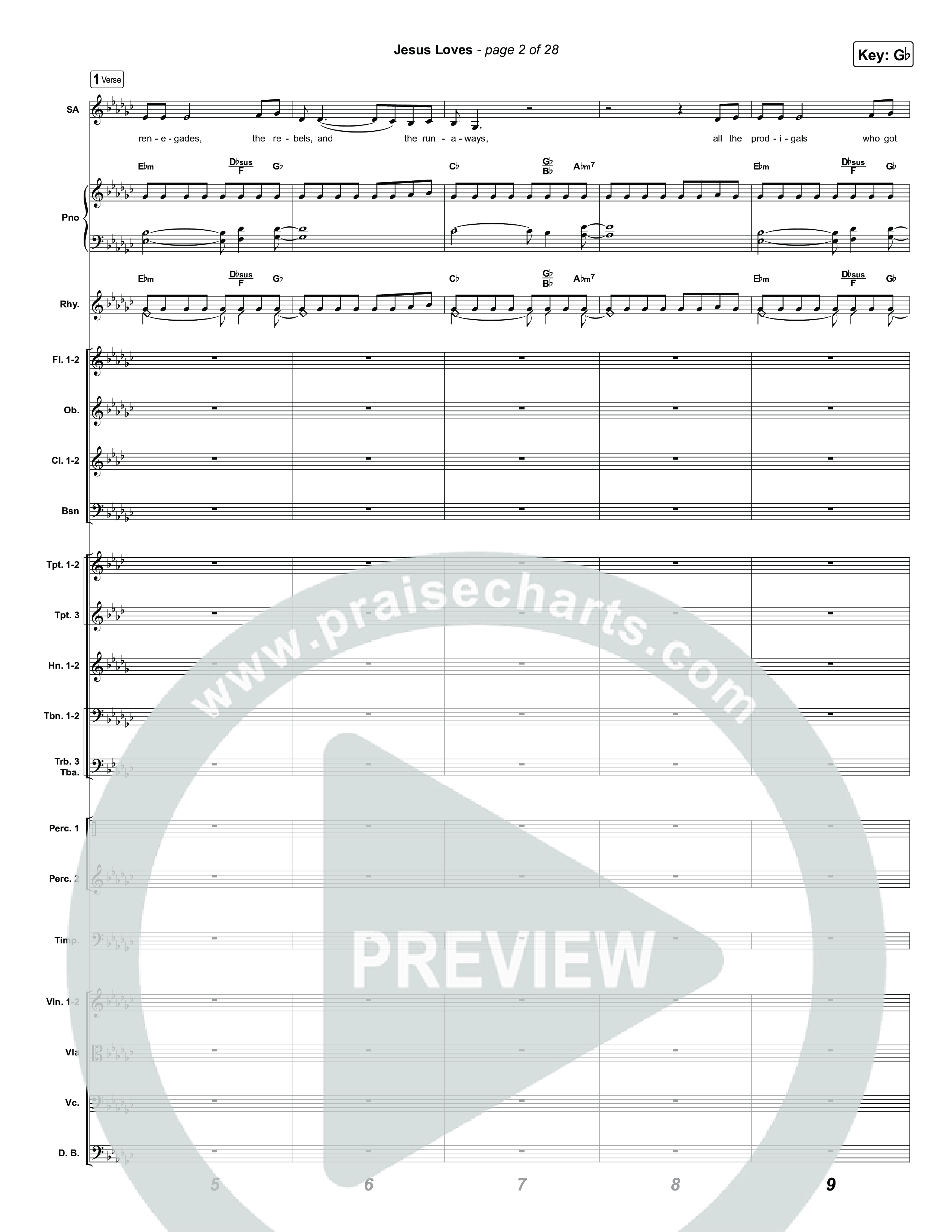 Jesus Loves Conductor's Score (Zach Williams)