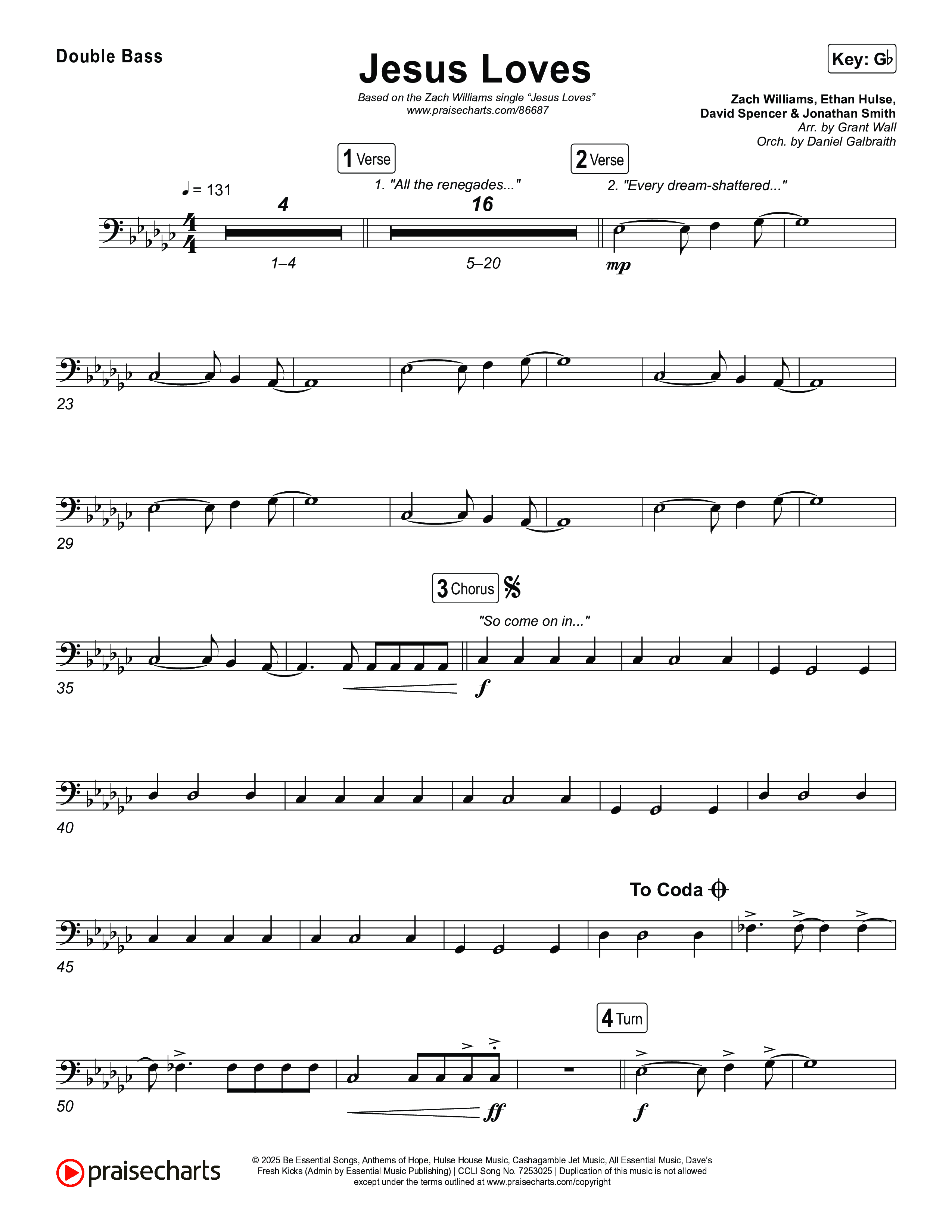 Jesus Loves String Bass (Zach Williams)