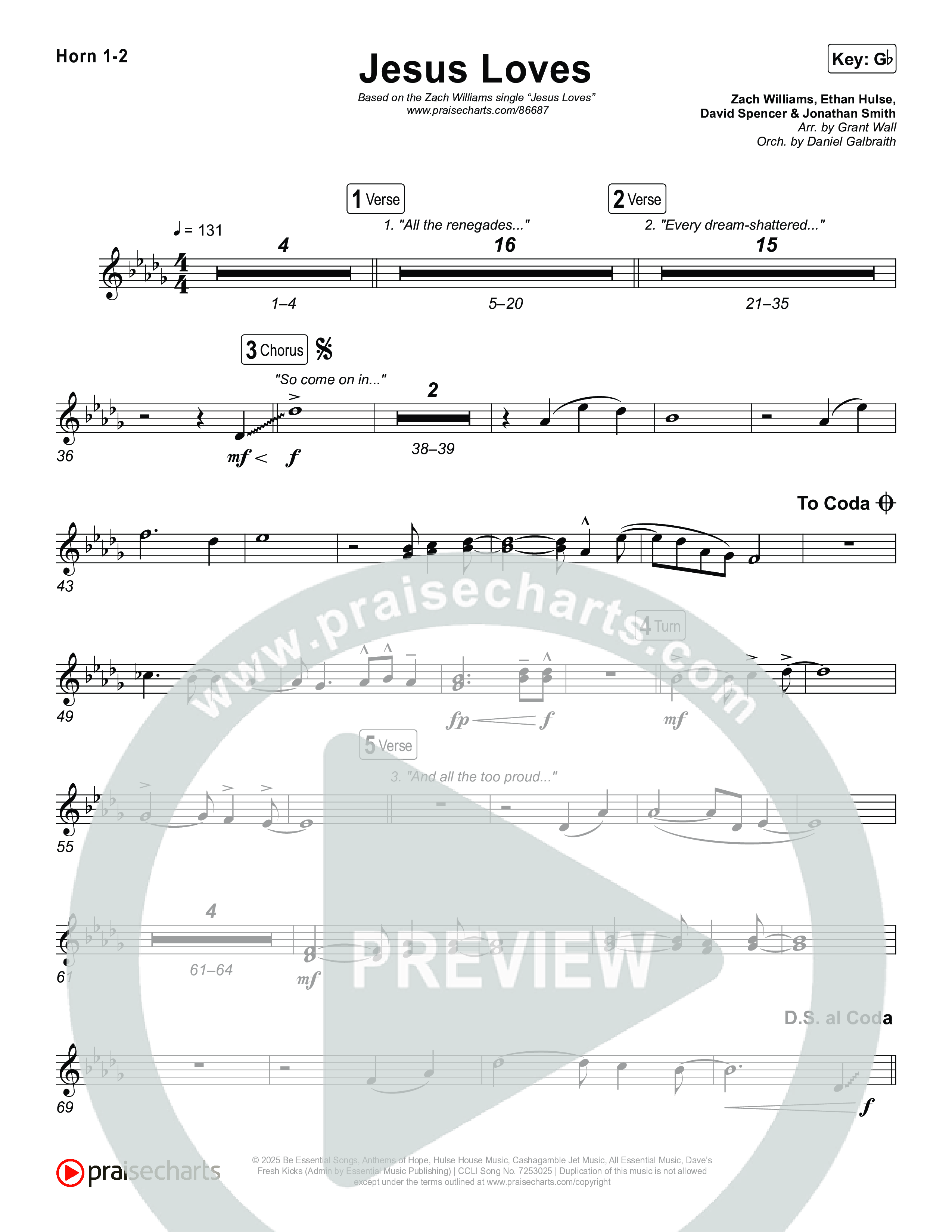 Jesus Loves Brass Pack (Zach Williams)