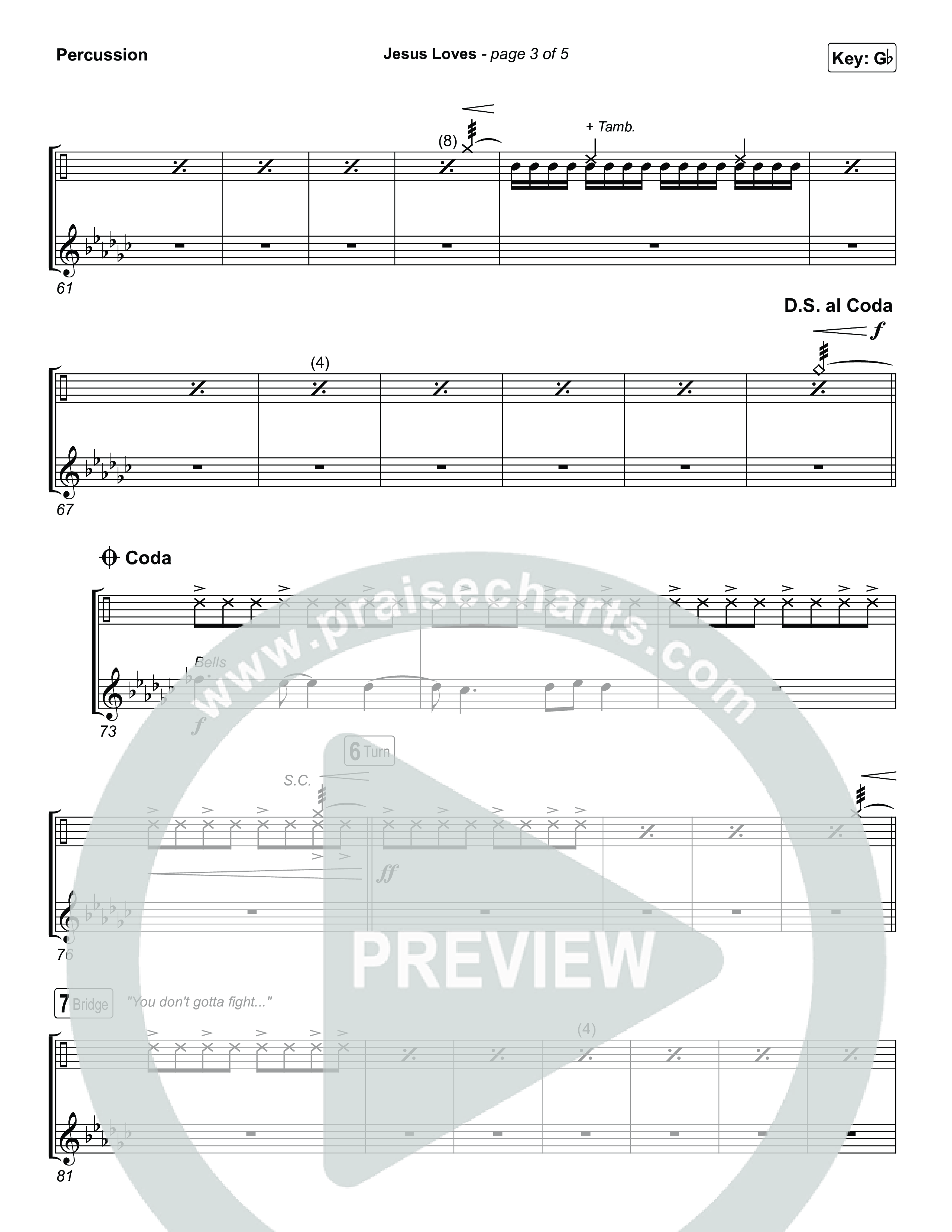 Jesus Loves Percussion (Zach Williams)