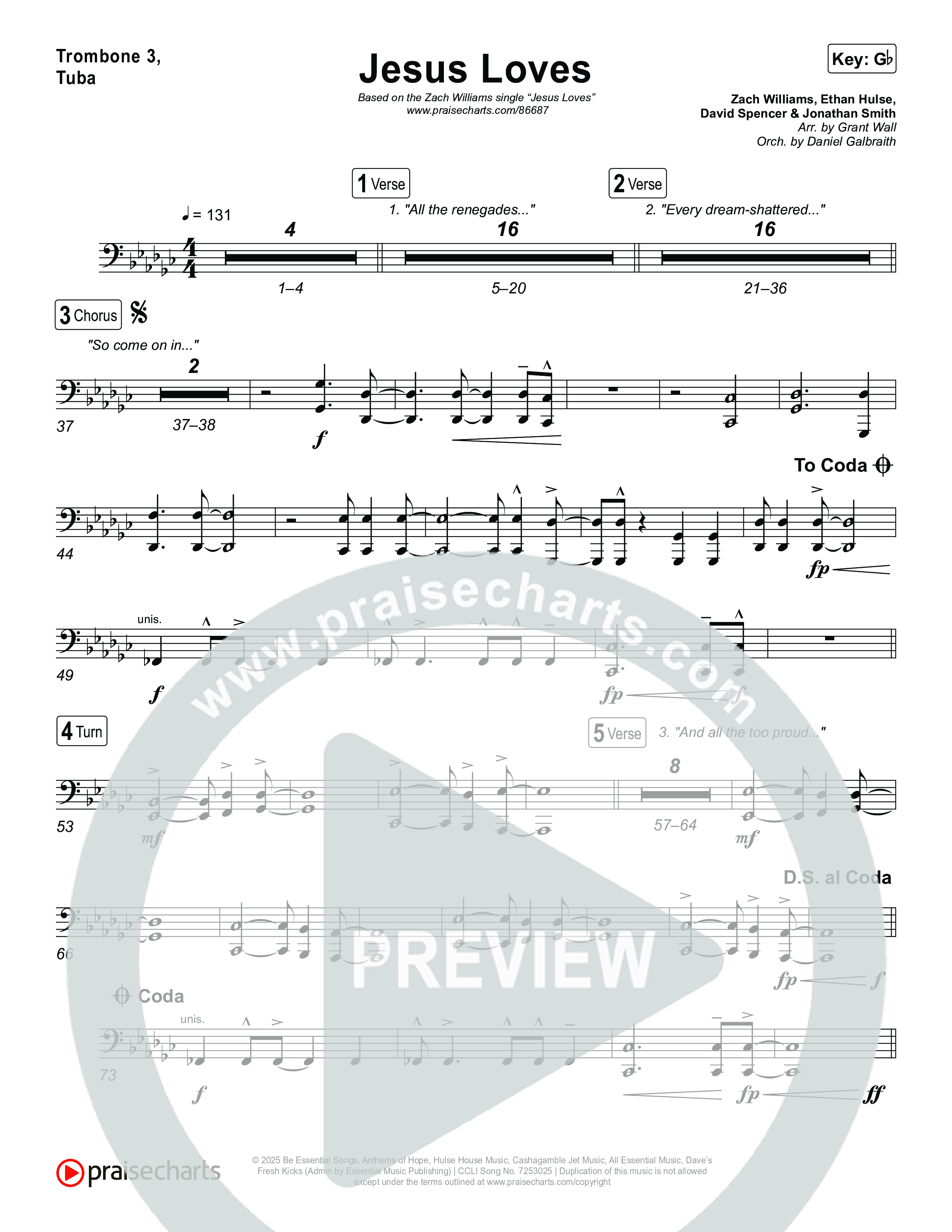 Jesus Loves Trombone 3/Tuba (Zach Williams)