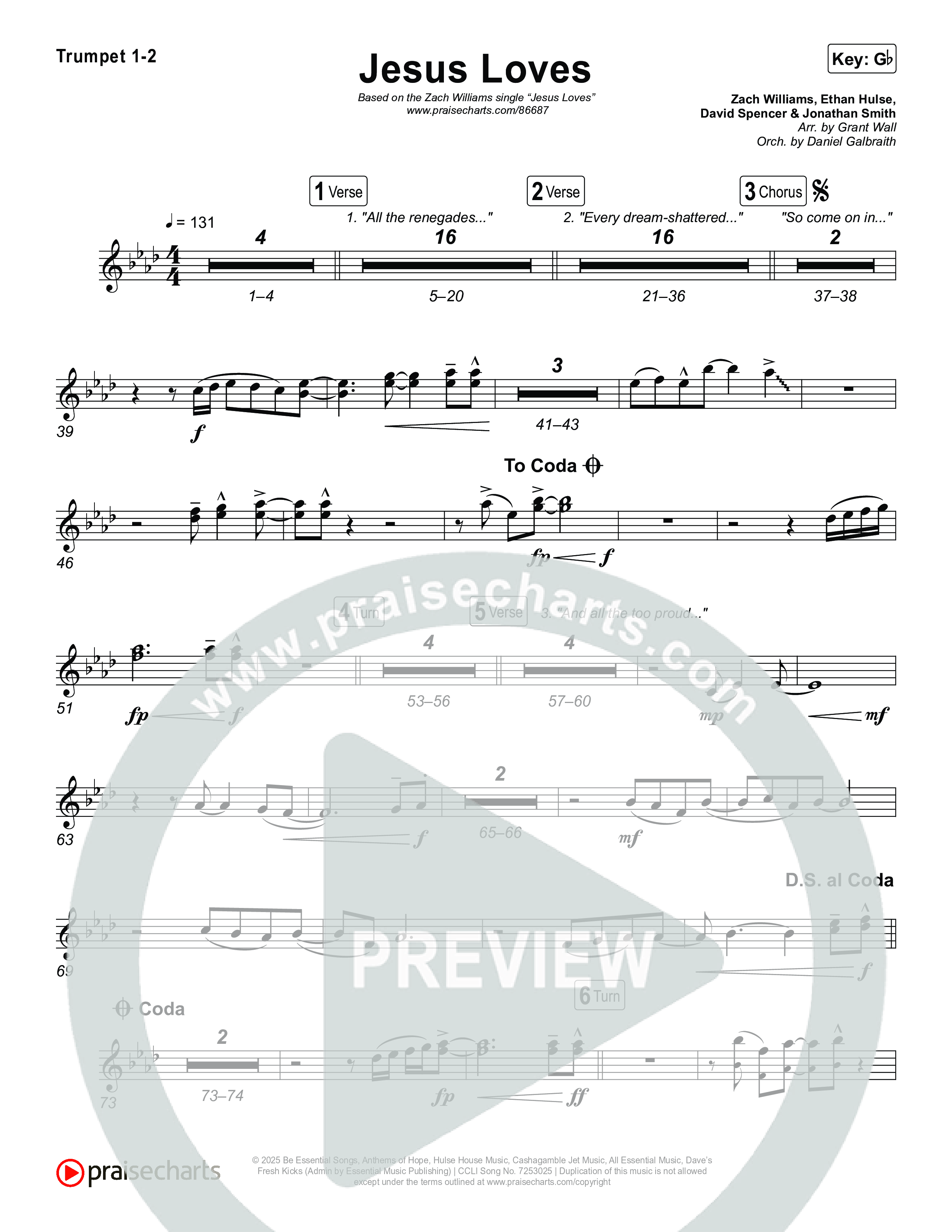 Jesus Loves Brass Pack (Zach Williams)