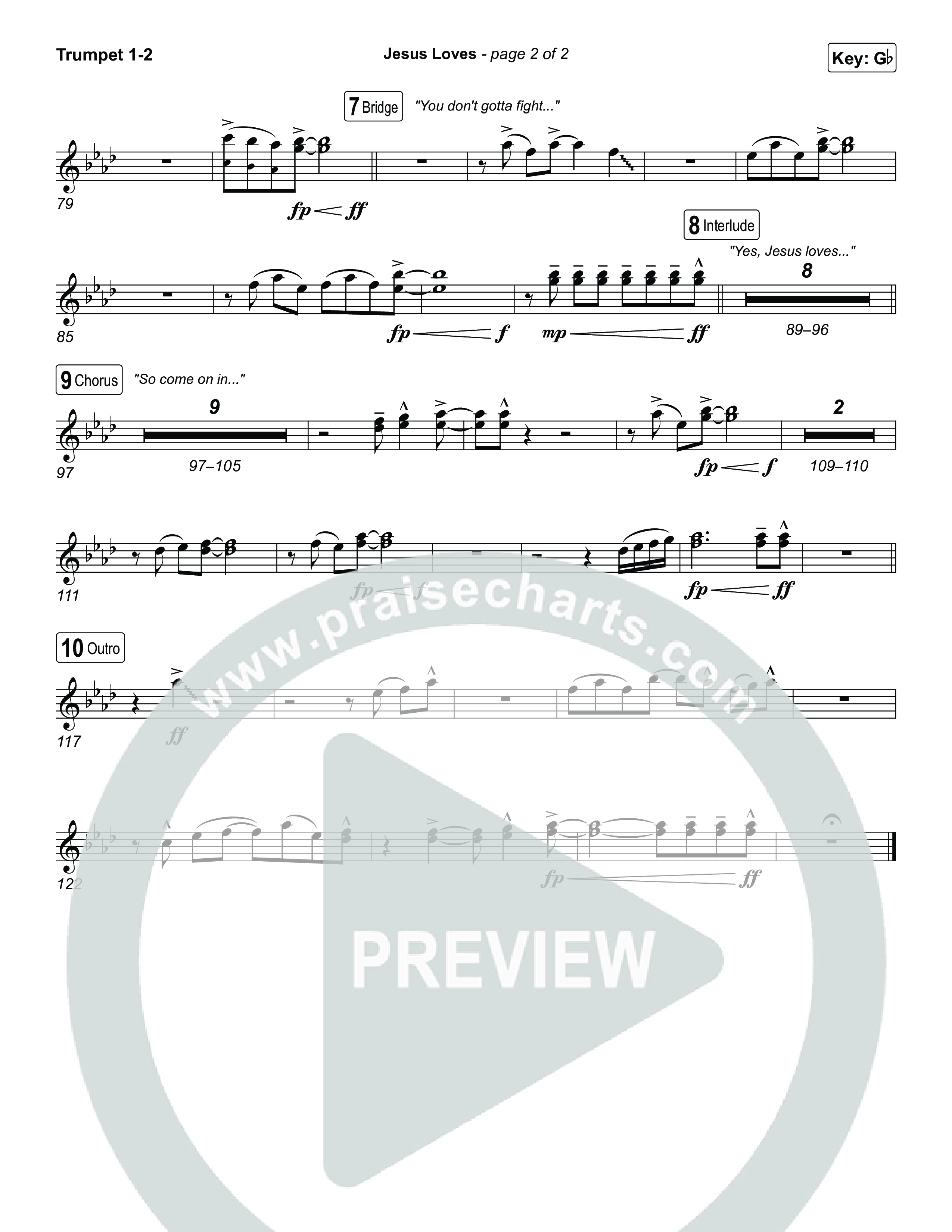 Jesus Loves Trumpet 1,2 (Zach Williams)