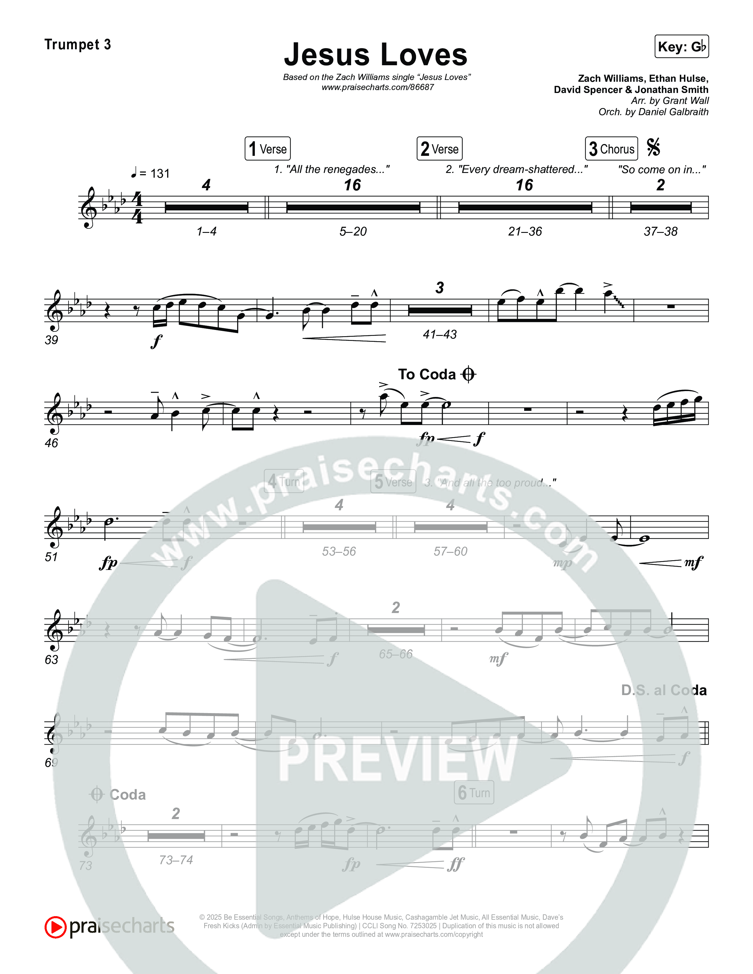 Jesus Loves Trumpet 3 (Zach Williams)