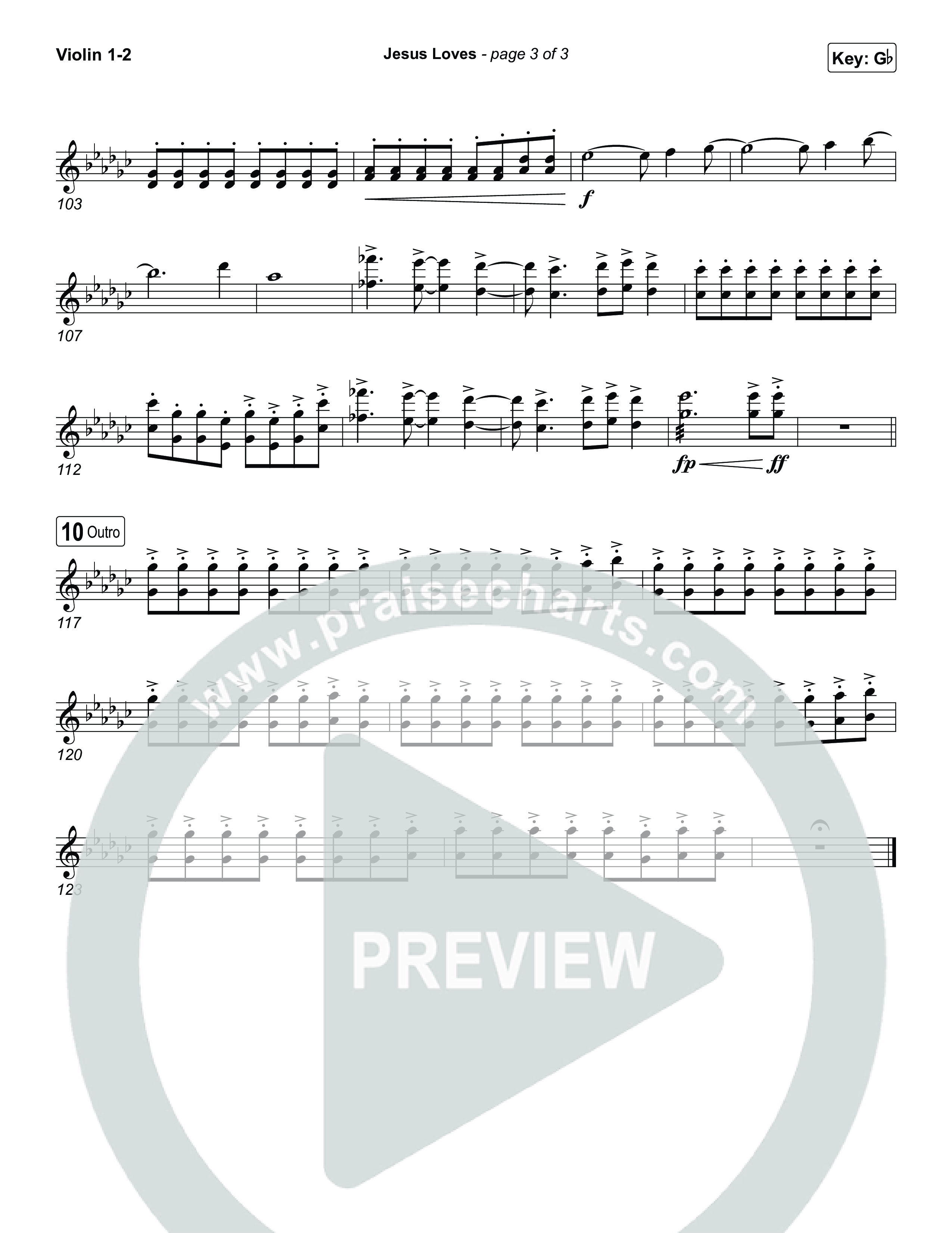 Jesus Loves Violin 1,2 (Zach Williams)