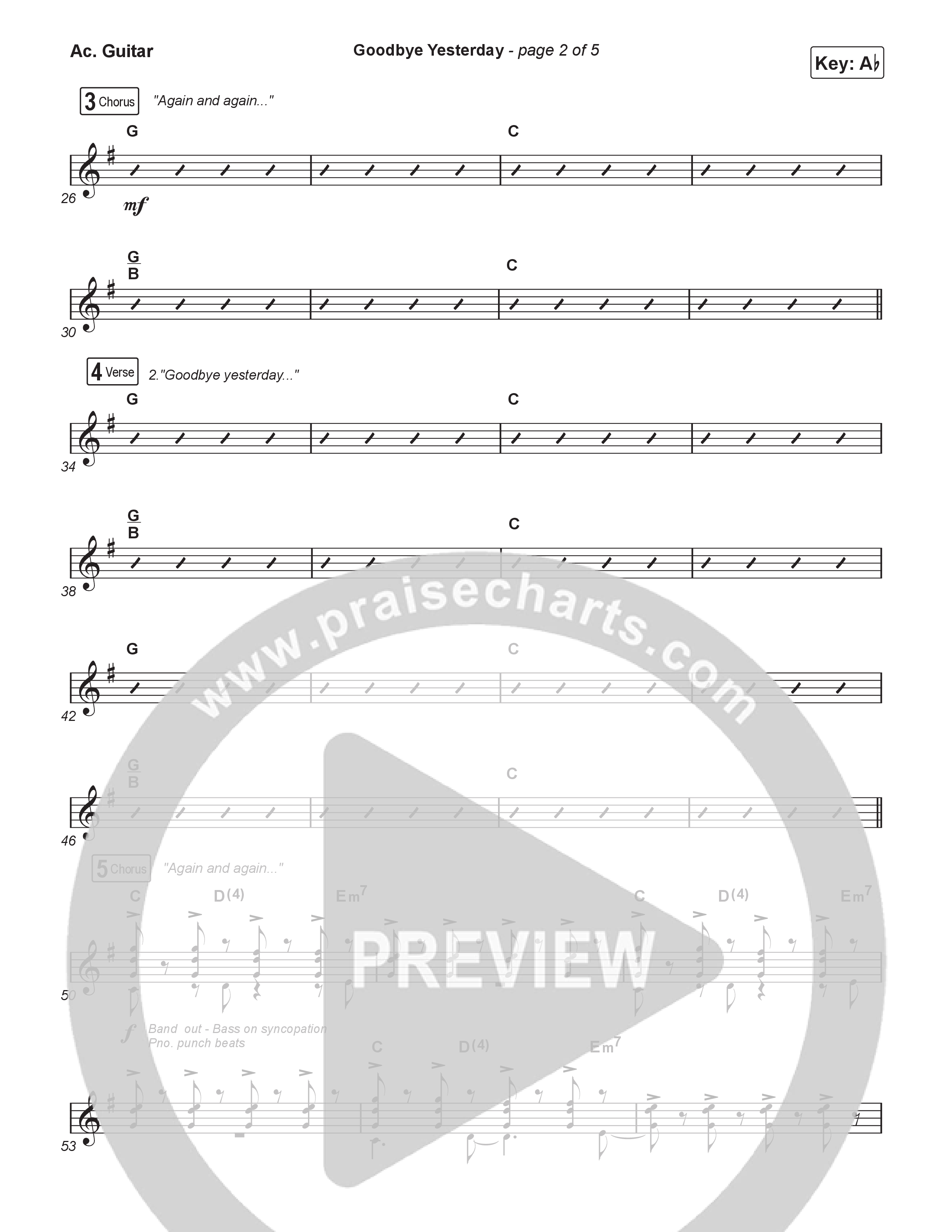Goodbye Yesterday (Choral Anthem SATB) Acoustic Guitar (ELEVATION RHYTHM / Arr. Luke Gambill)