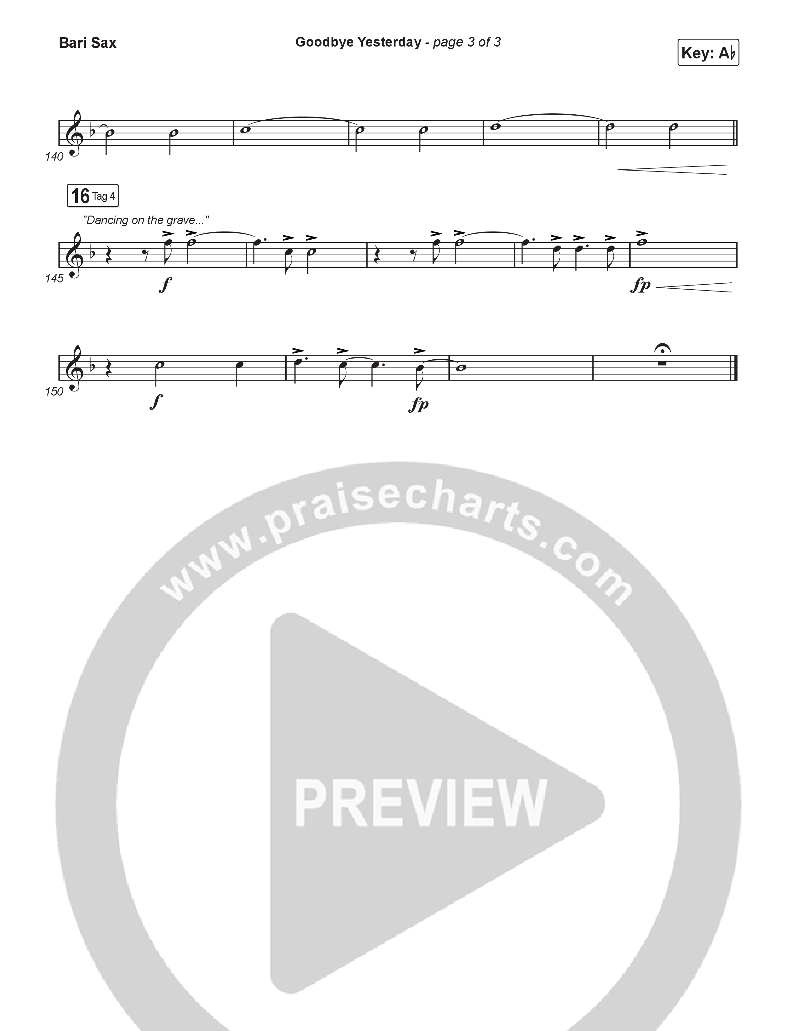 Goodbye Yesterday (Choral Anthem SATB) Bari Sax (ELEVATION RHYTHM / Arr. Luke Gambill)