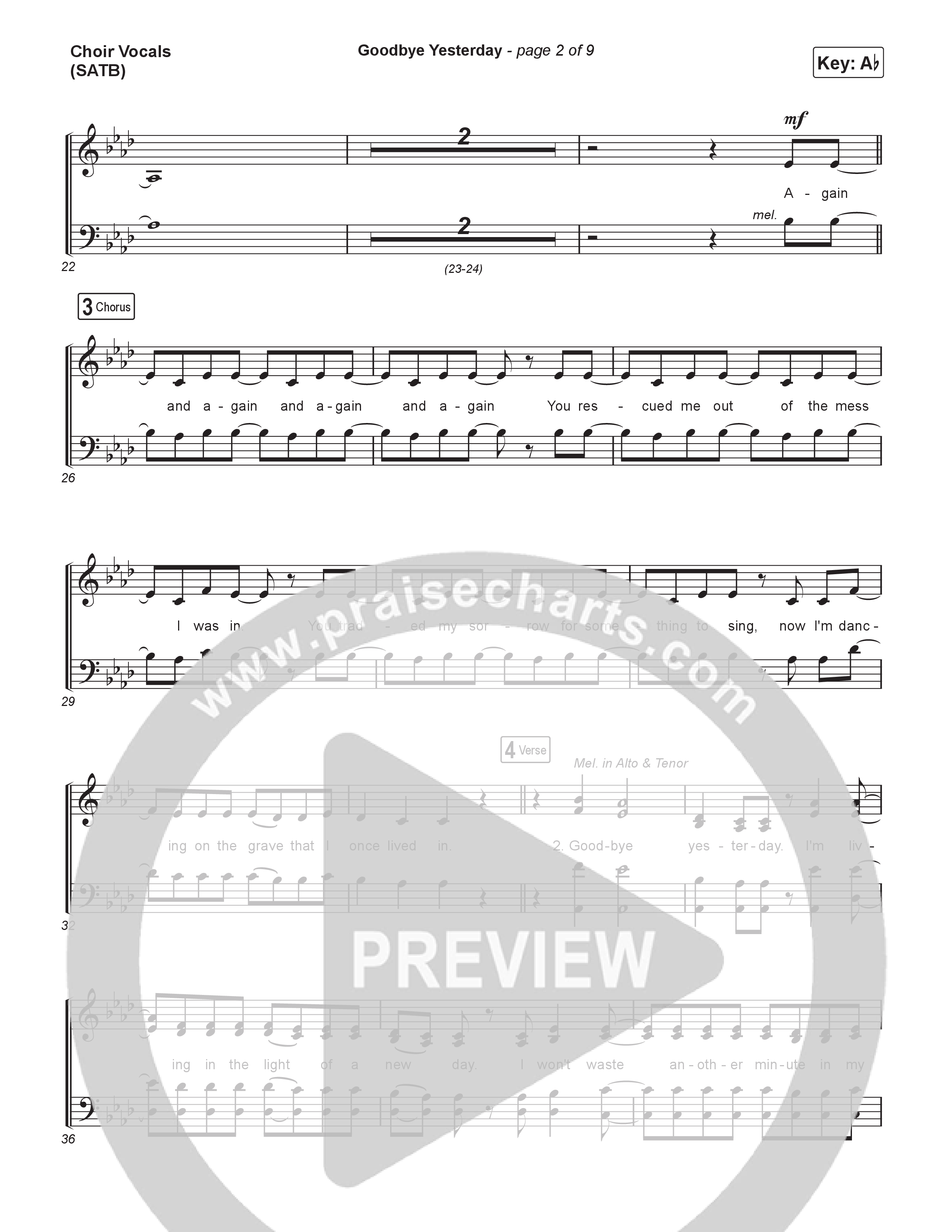 Goodbye Yesterday (Choral Anthem SATB) Choir Sheet (SATB) (ELEVATION RHYTHM / Arr. Luke Gambill)