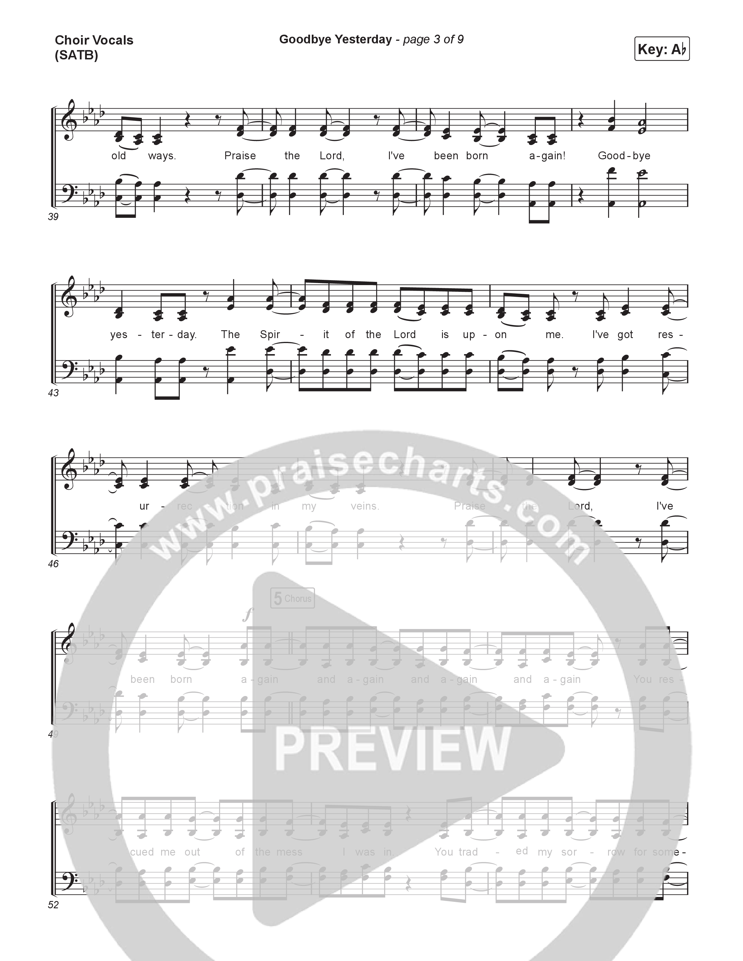 Goodbye Yesterday (Choral Anthem SATB) Choir Sheet (SATB) (ELEVATION RHYTHM / Arr. Luke Gambill)