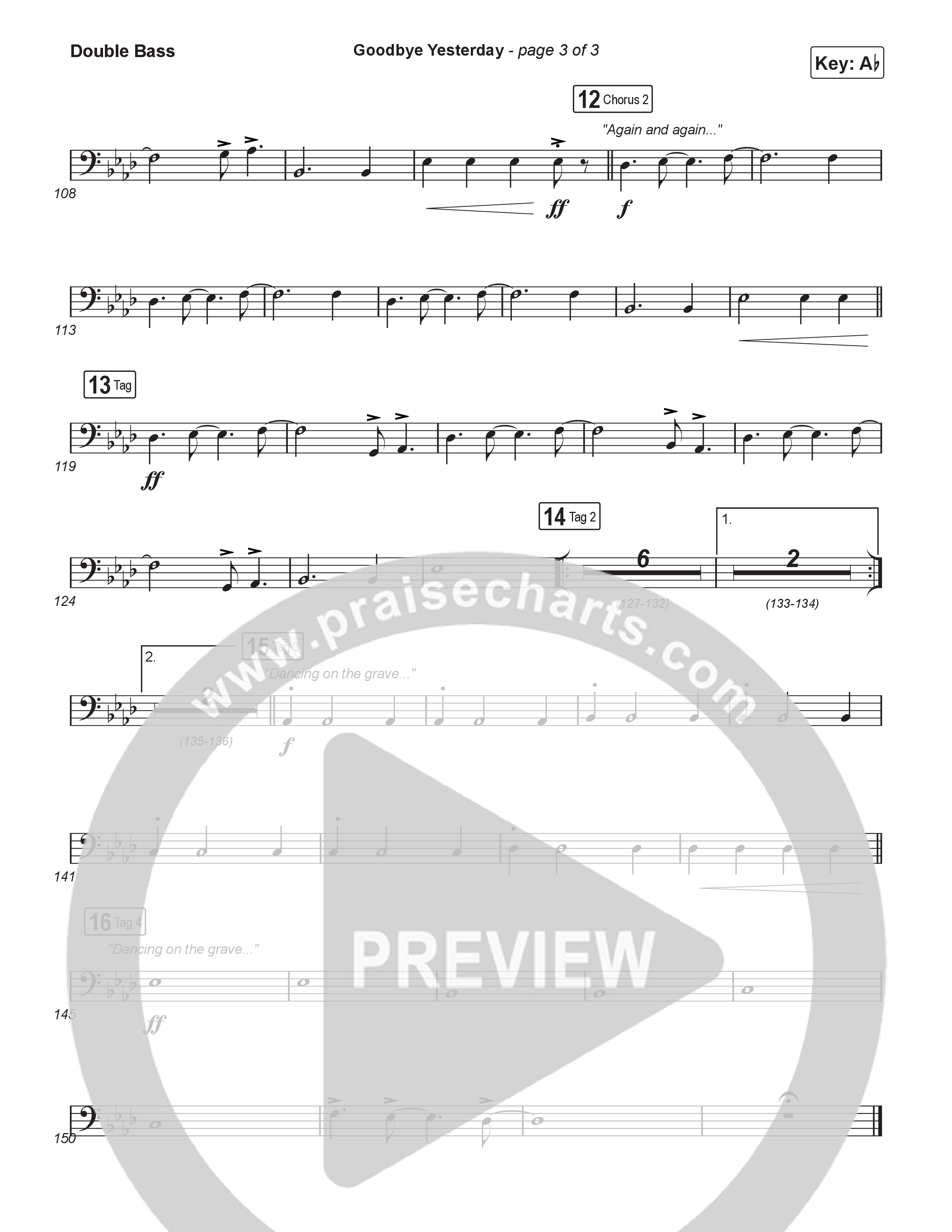 Goodbye Yesterday (Choral Anthem SATB) String Bass (ELEVATION RHYTHM / Arr. Luke Gambill)
