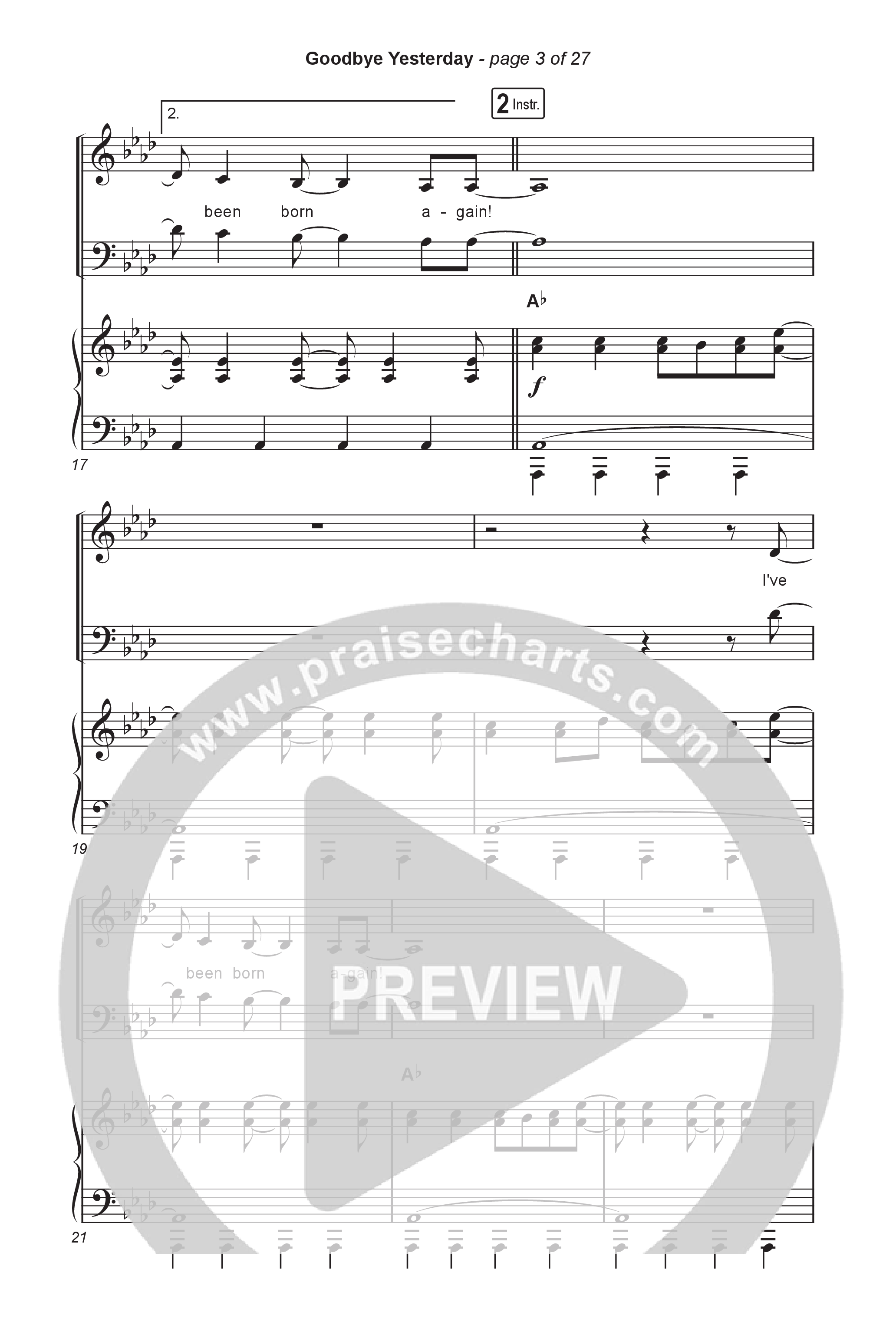 Goodbye Yesterday (Choral Anthem SATB) Octavo (SATB & Pno) (ELEVATION RHYTHM / Arr. Luke Gambill)
