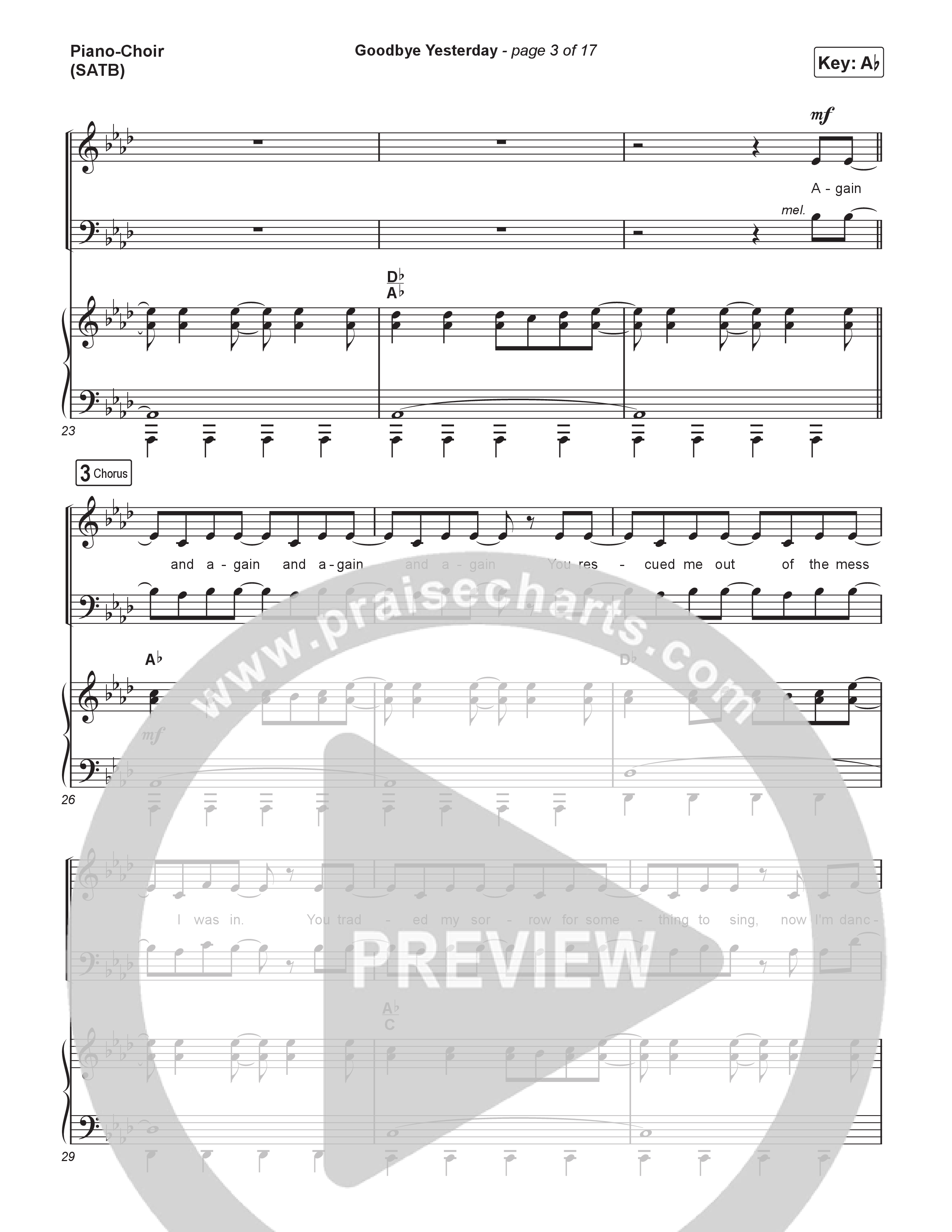 Goodbye Yesterday (Choral Anthem SATB) Piano/Vocal (SATB) (ELEVATION RHYTHM / Arr. Luke Gambill)