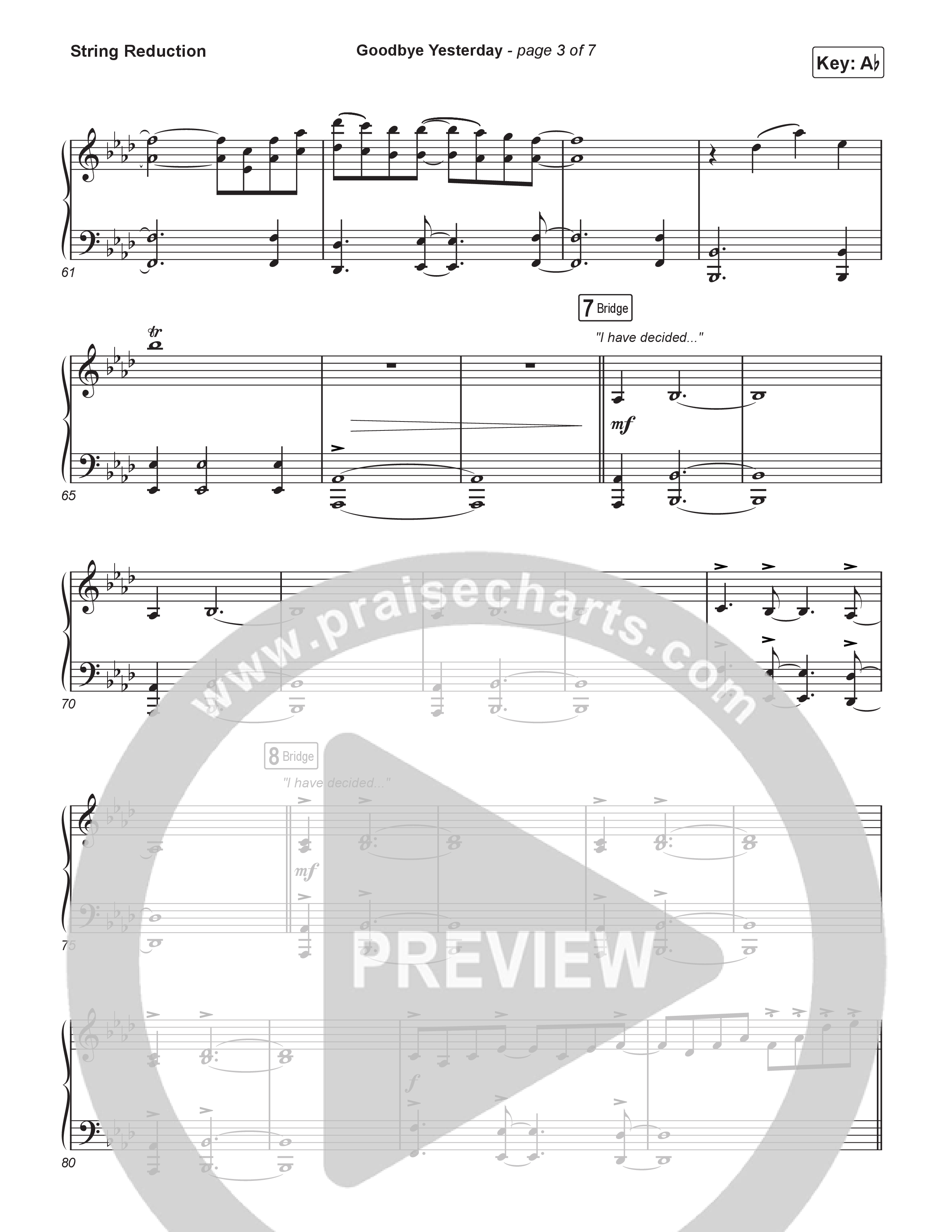 Goodbye Yesterday (Choral Anthem SATB) String Reduction (ELEVATION RHYTHM / Arr. Luke Gambill)