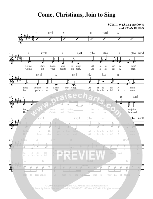 Come Christians Join To Sing Lead Sheet (Scott Wesley Brown)