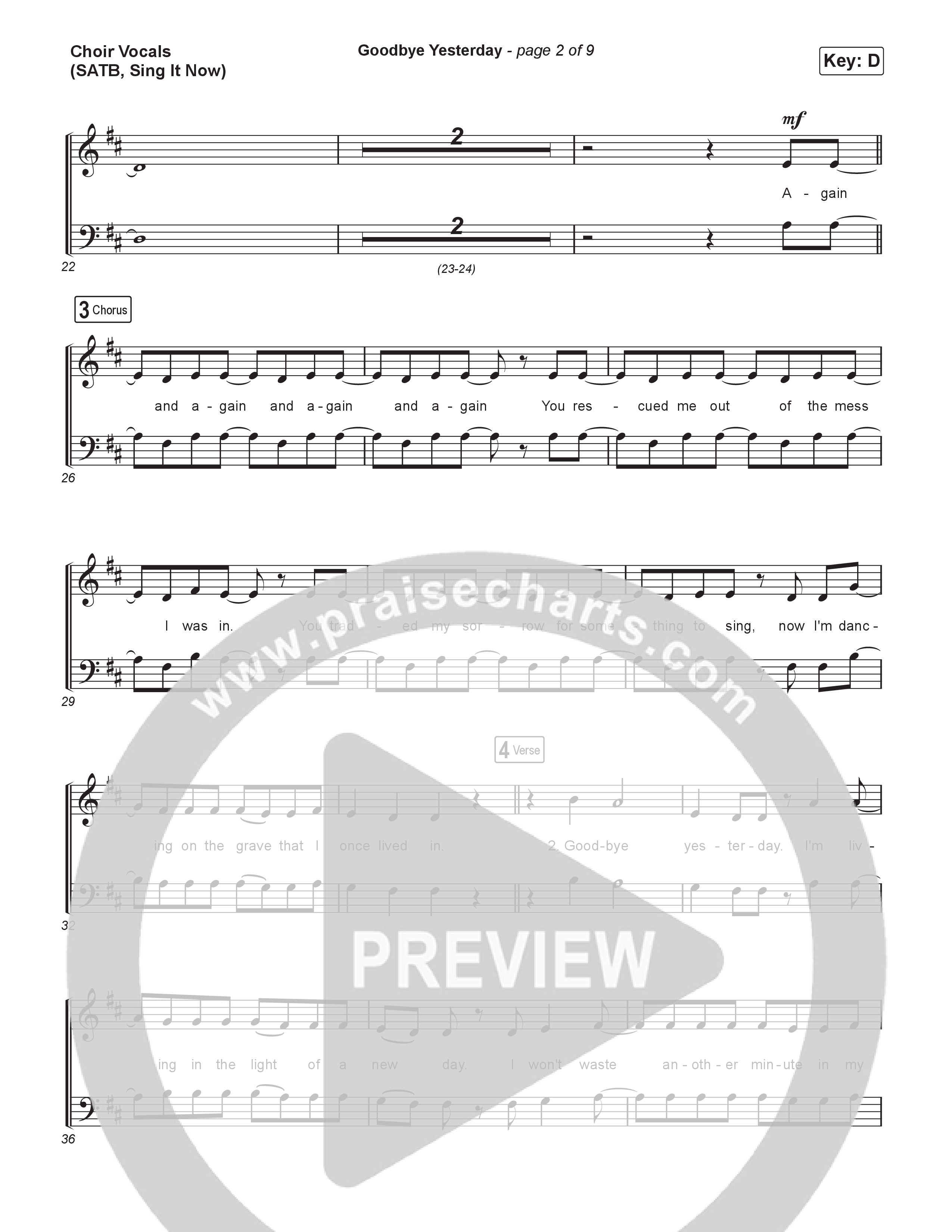 Goodbye Yesterday (Sing It Now) Choir Sheet (SATB) (ELEVATION RHYTHM / Arr. Luke Gambill)