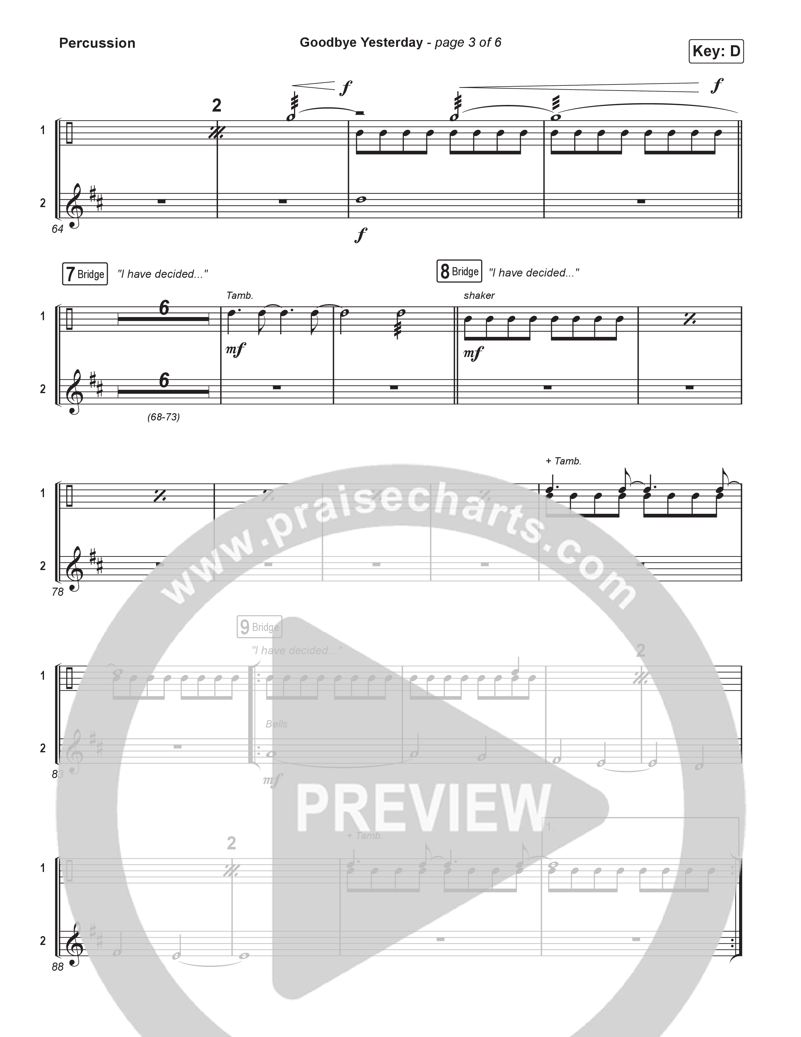 Goodbye Yesterday (Sing It Now) Percussion (ELEVATION RHYTHM / Arr. Luke Gambill)