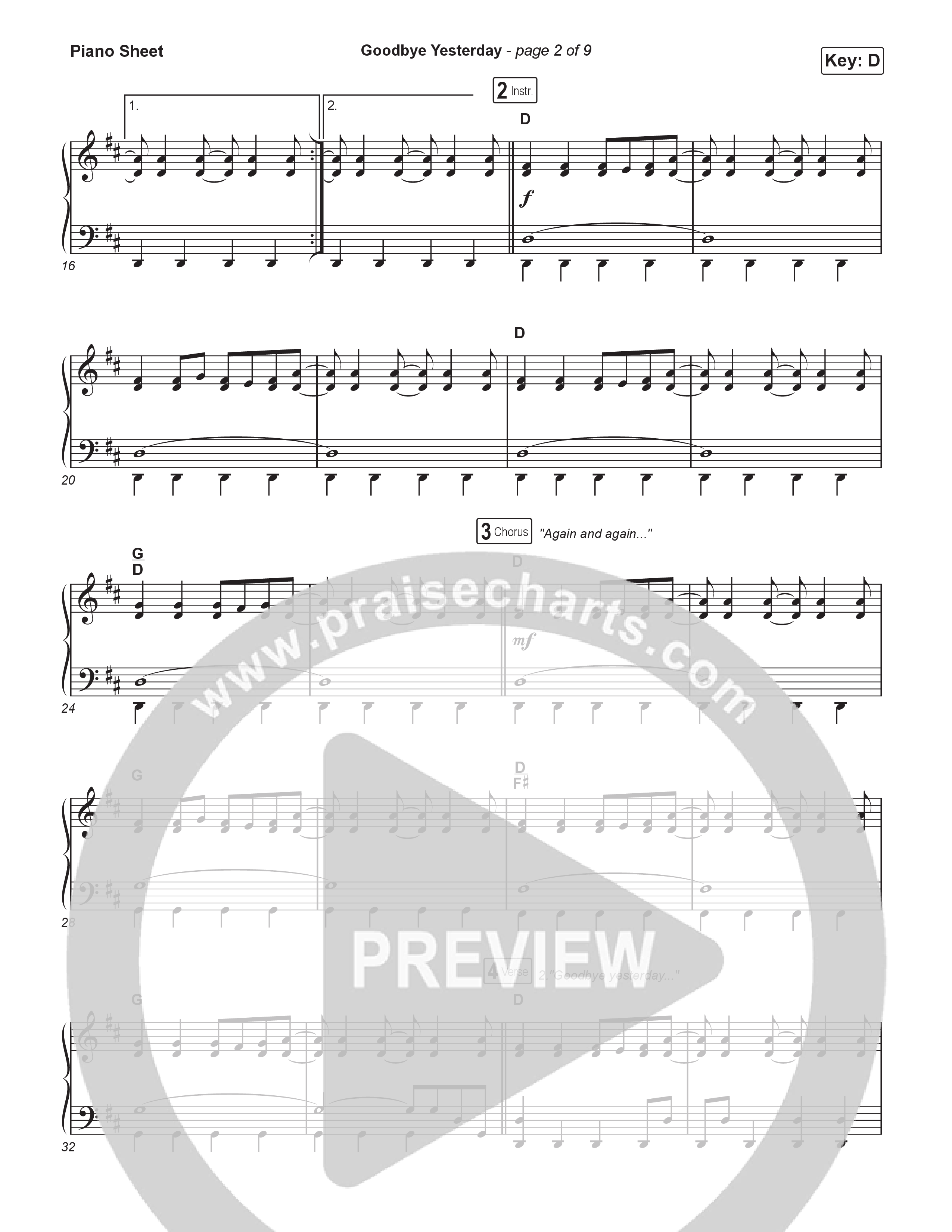Goodbye Yesterday (Worship Choir/SAB) Piano Sheet (ELEVATION RHYTHM / Arr. Luke Gambill)
