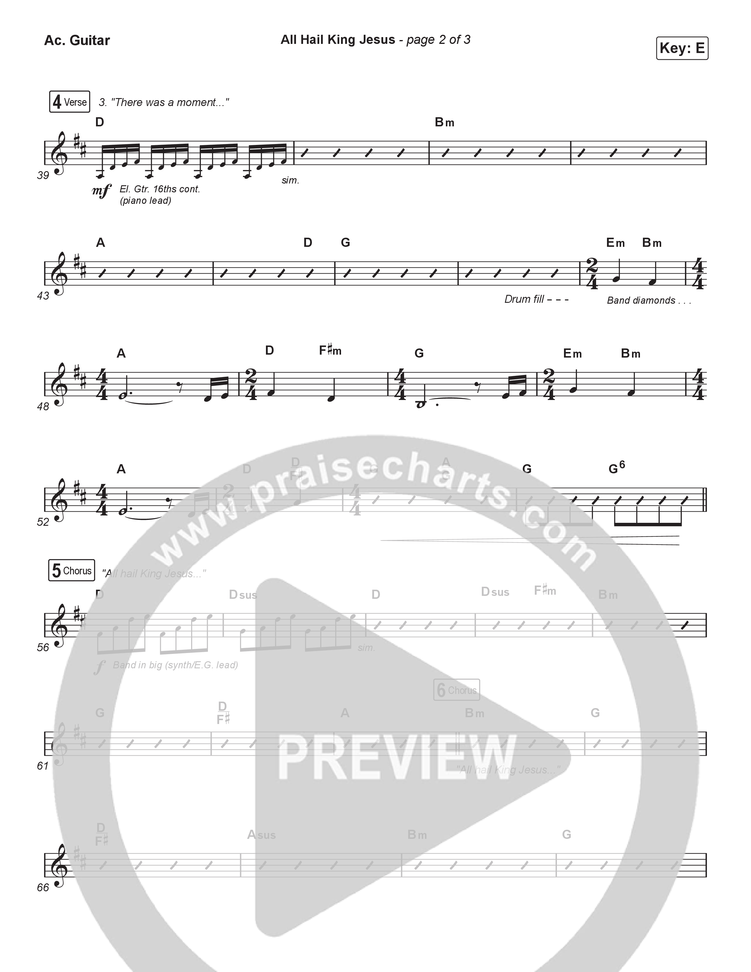 All Hail King Jesus (Choral Anthem SATB) Acoustic Guitar (Bethel Music / Bethany Wohrle / Arr. Luke Gambill)