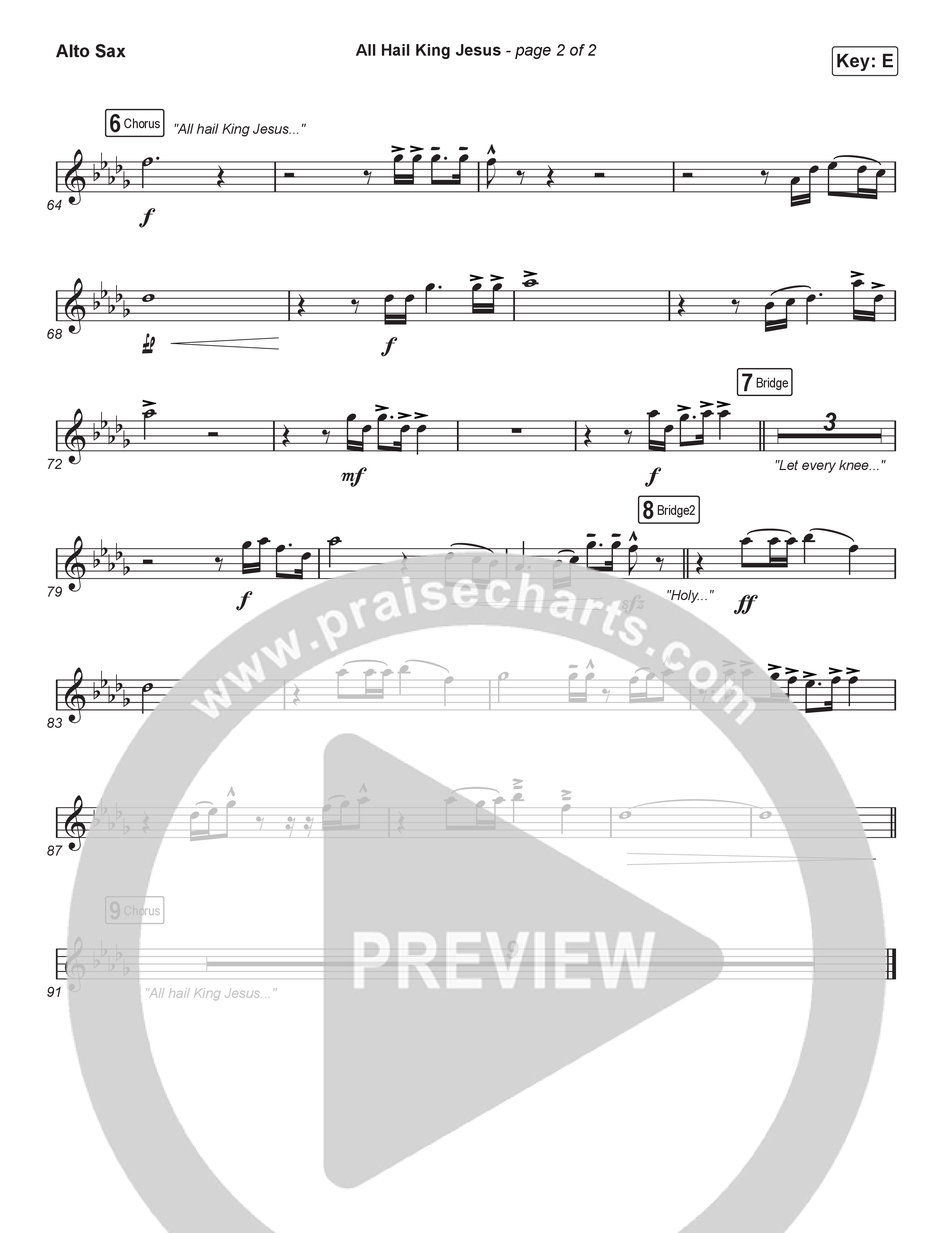 All Hail King Jesus (Choral Anthem SATB) Sax Pack (Bethel Music / Bethany Wohrle / Arr. Luke Gambill)