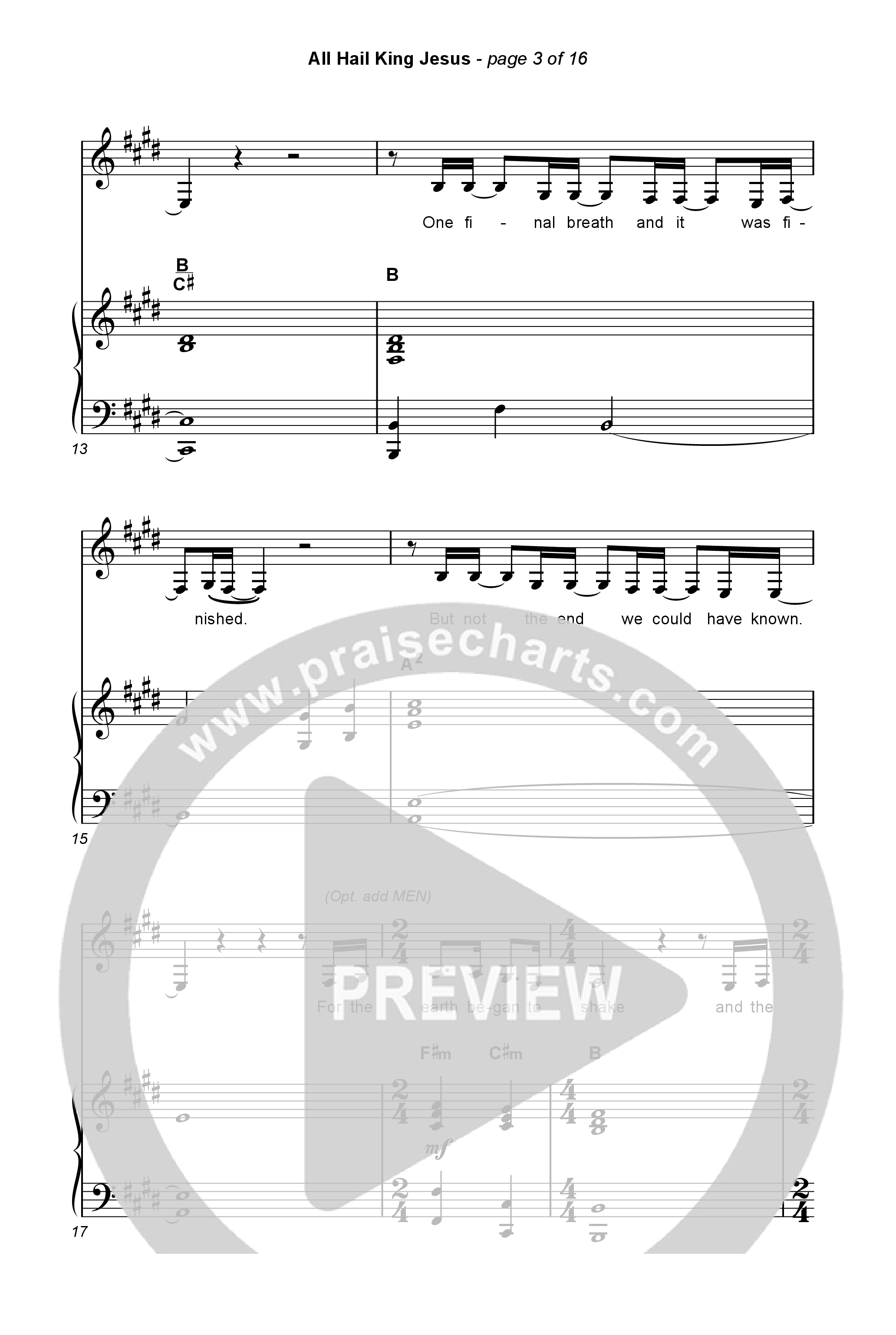 All Hail King Jesus (Choral Anthem SATB) Octavo (SATB & Pno) (Bethel Music / Bethany Wohrle / Arr. Luke Gambill)