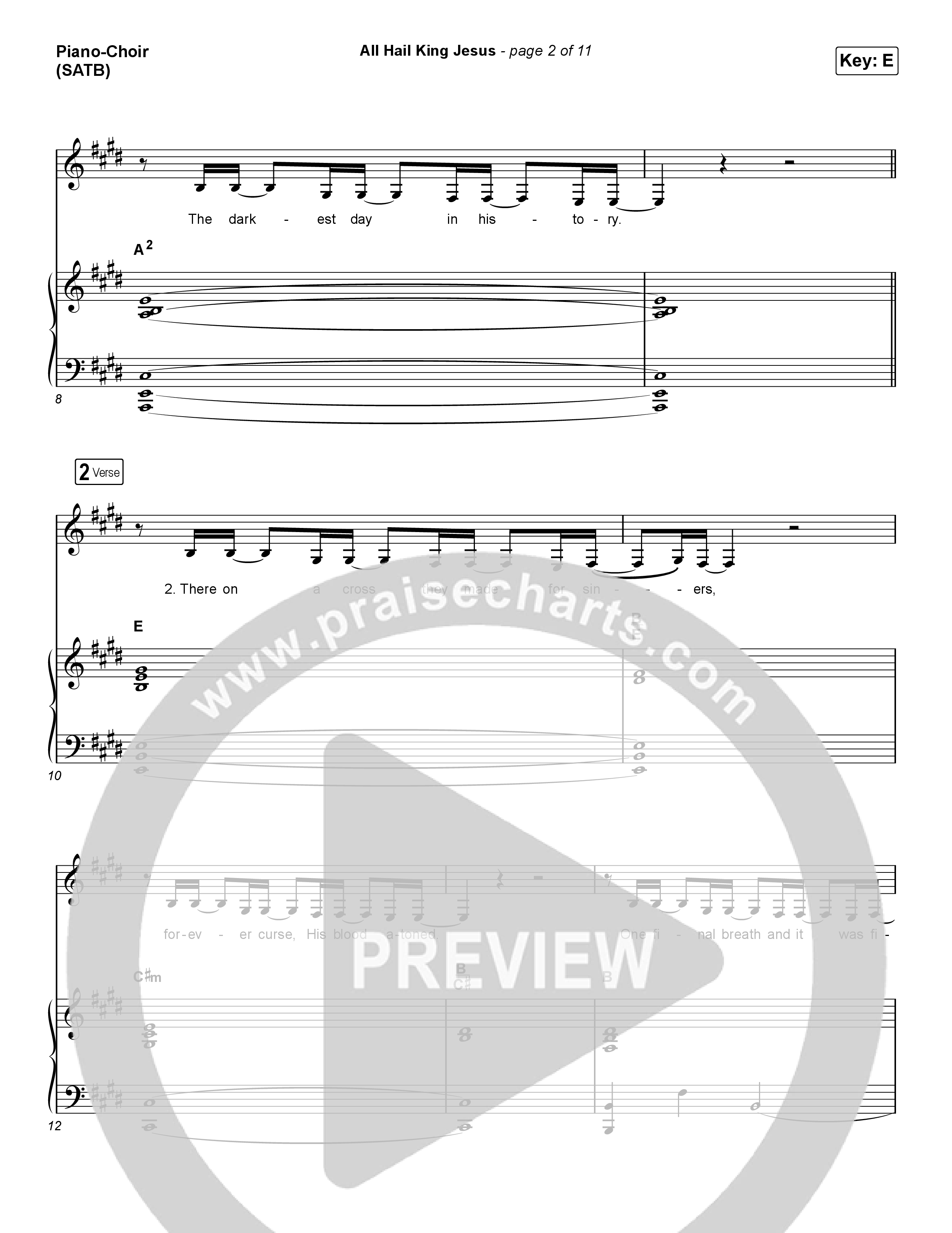 All Hail King Jesus (Choral Anthem SATB) Piano/Vocal (SATB) (Bethel Music / Bethany Wohrle / Arr. Luke Gambill)