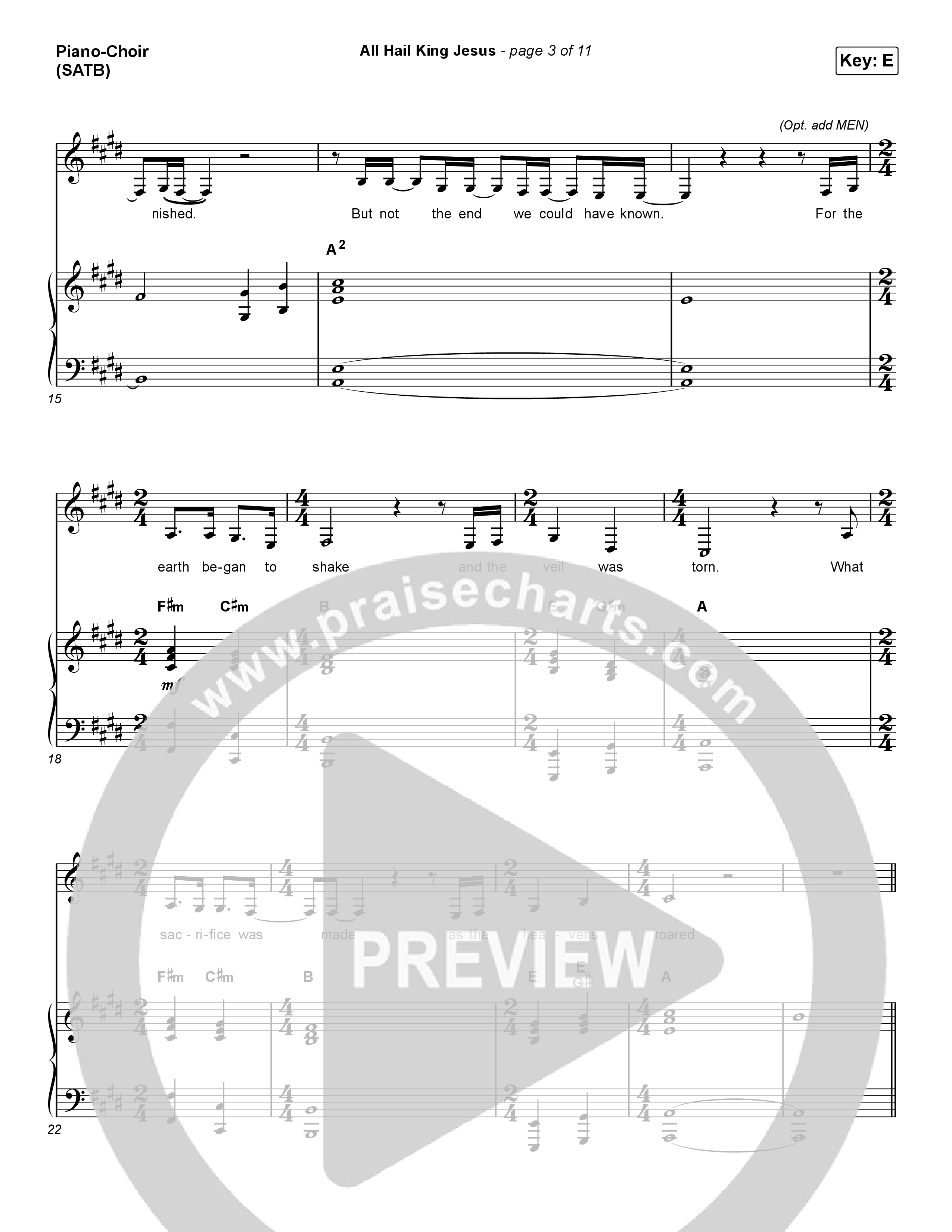 All Hail King Jesus (Choral Anthem SATB) Piano/Vocal (SATB) (Bethel Music / Bethany Wohrle / Arr. Luke Gambill)