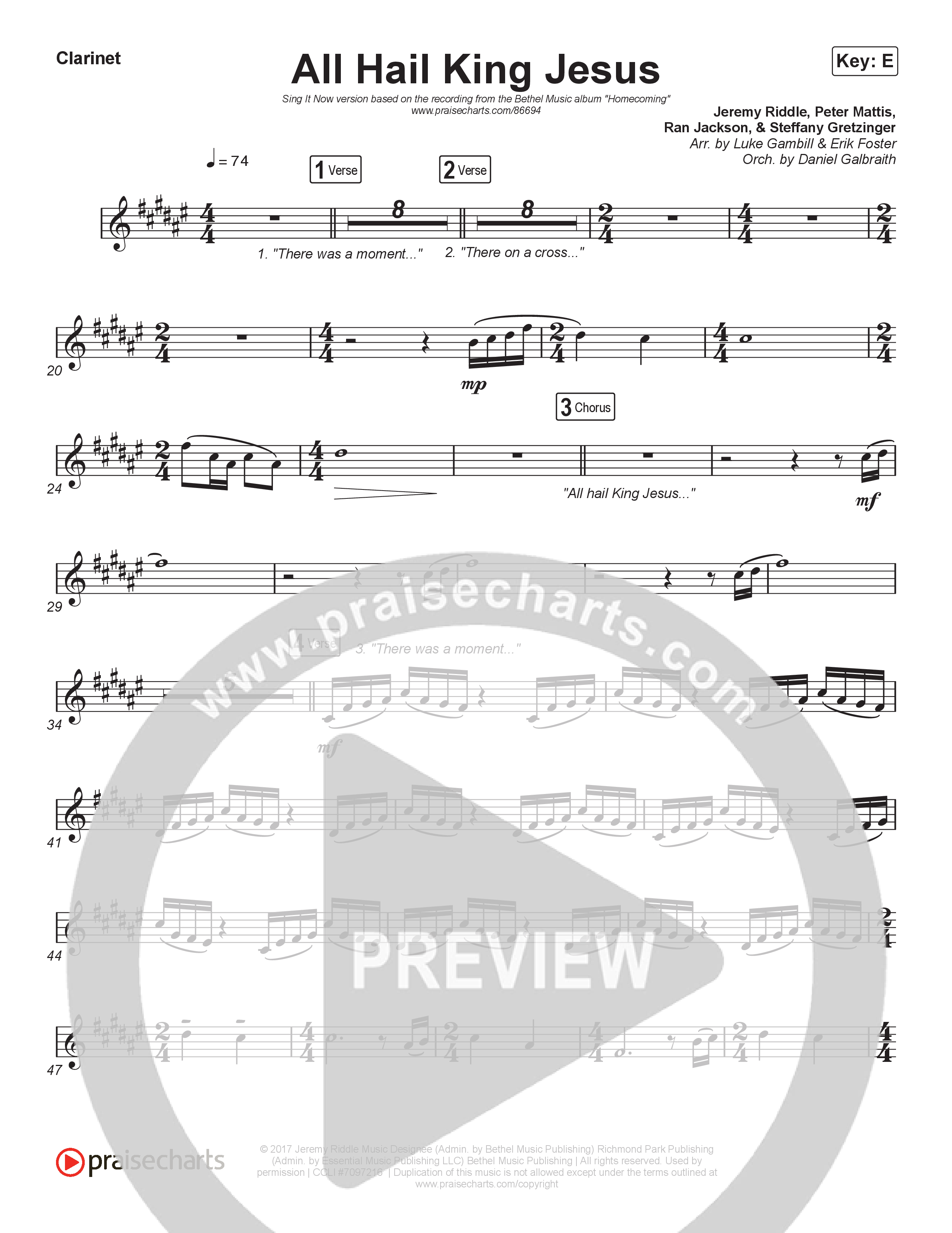 All Hail King Jesus (Sing It Now) Wind Pack (Bethel Music / Bethany Wohrle / Arr. Luke Gambill)