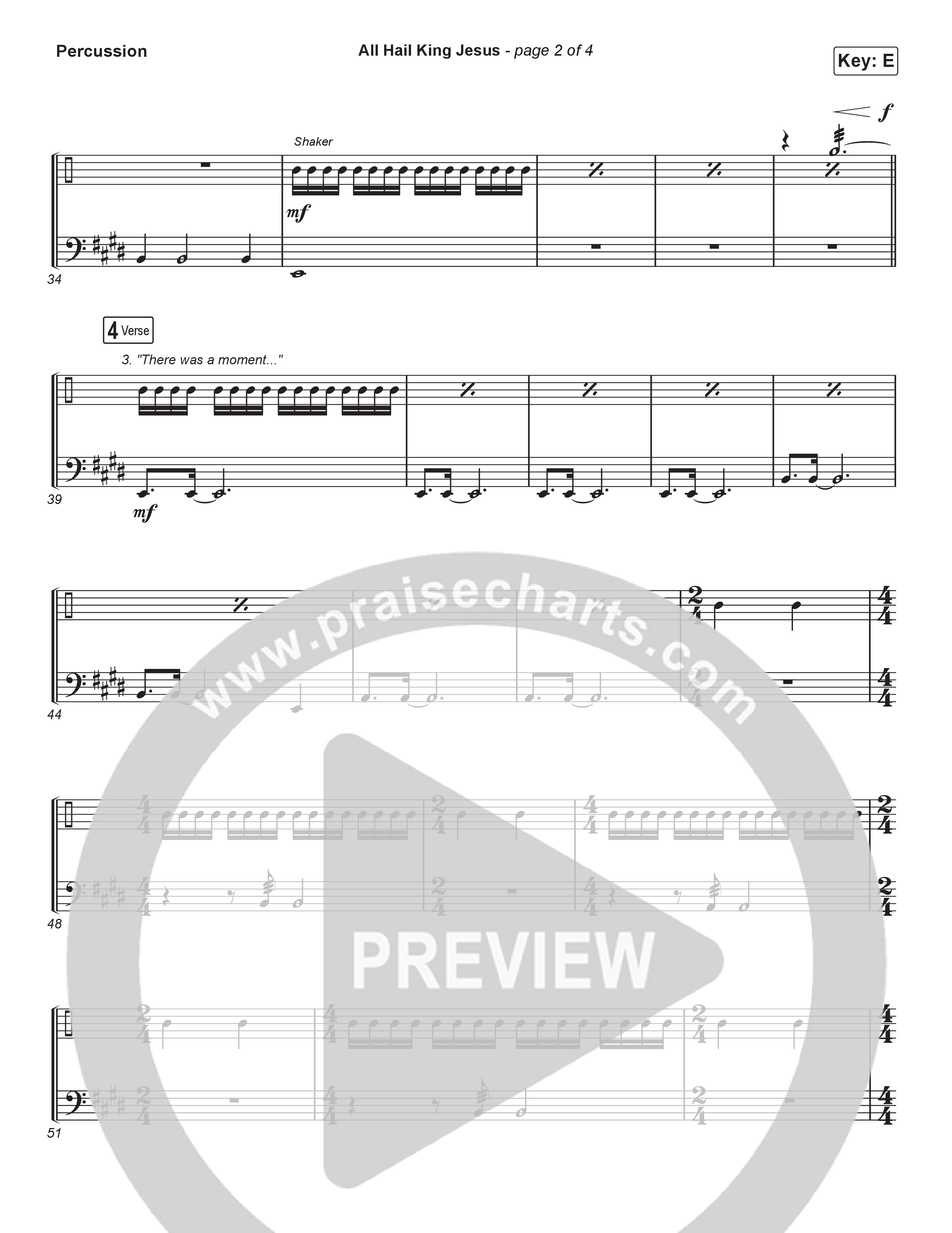 All Hail King Jesus (Sing It Now) Percussion (Bethel Music / Bethany Wohrle / Arr. Luke Gambill)