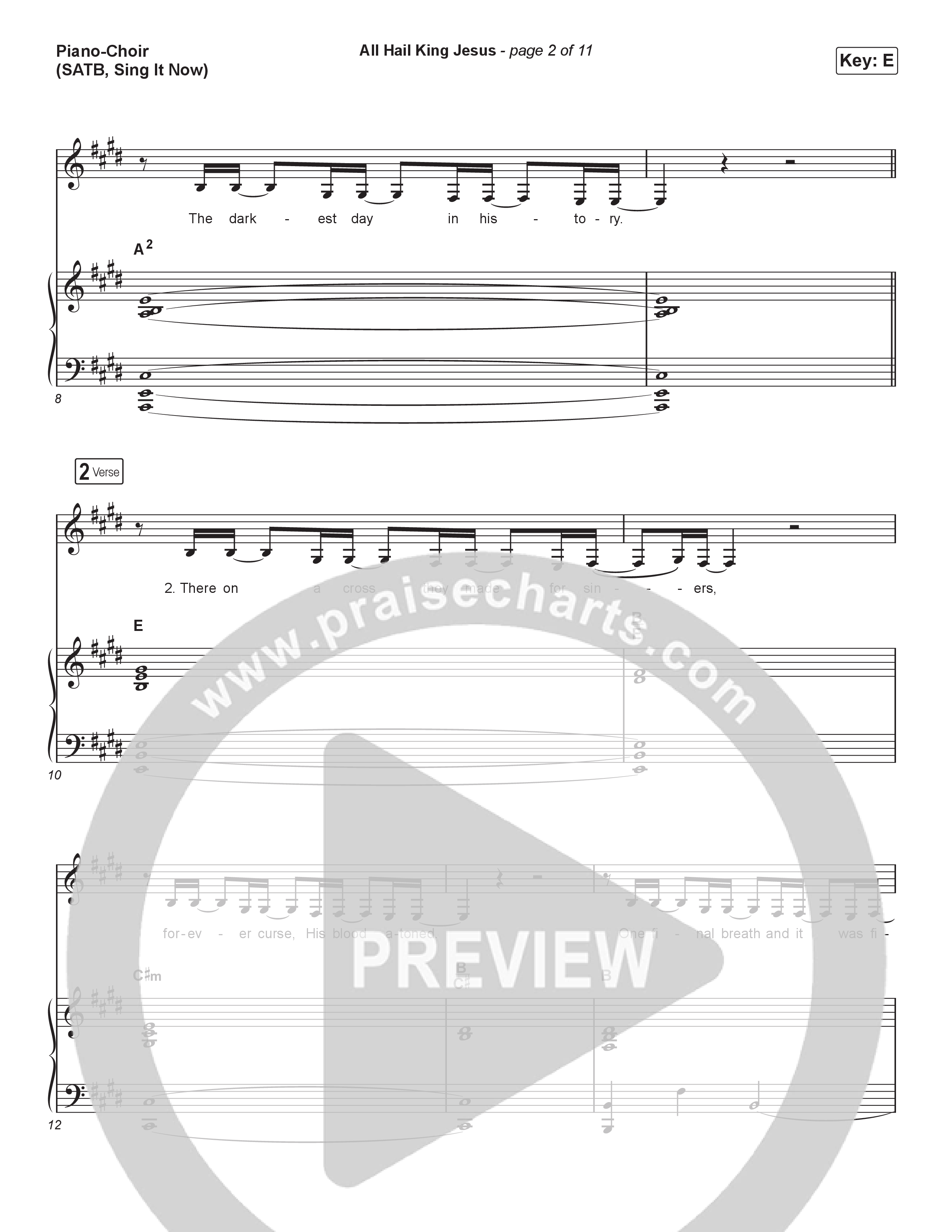 All Hail King Jesus (Sing It Now) Piano/Choir (SATB) (Bethel Music / Bethany Wohrle / Arr. Luke Gambill)