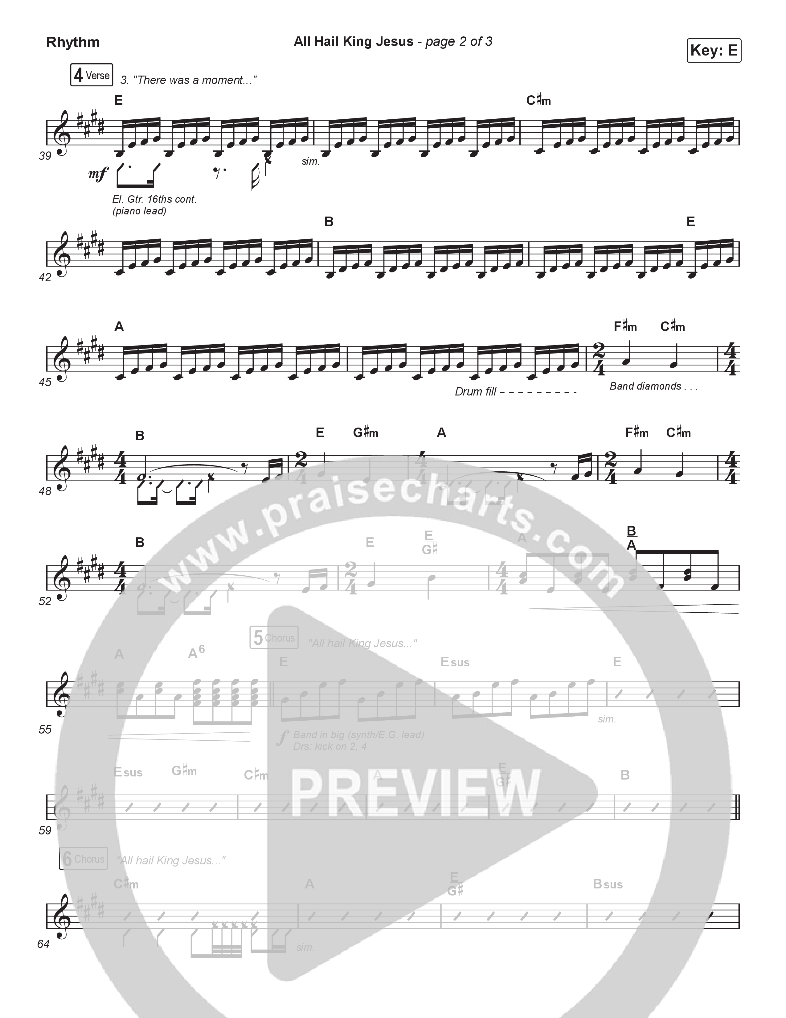 All Hail King Jesus (Unison/2-Part) Rhythm Chart (Bethel Music / Bethany Wohrle / Arr. Luke Gambill)