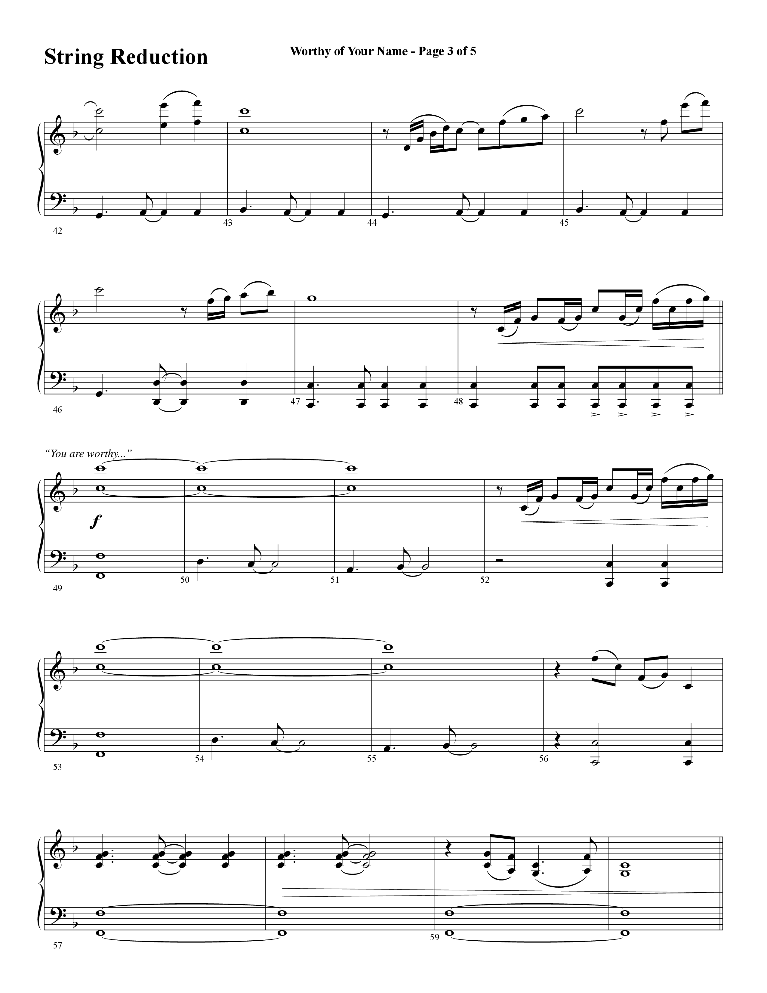 Worthy Of Your Name (Choral Anthem SATB) String Reduction (Word Music Choral / Arr. Jay Rouse)