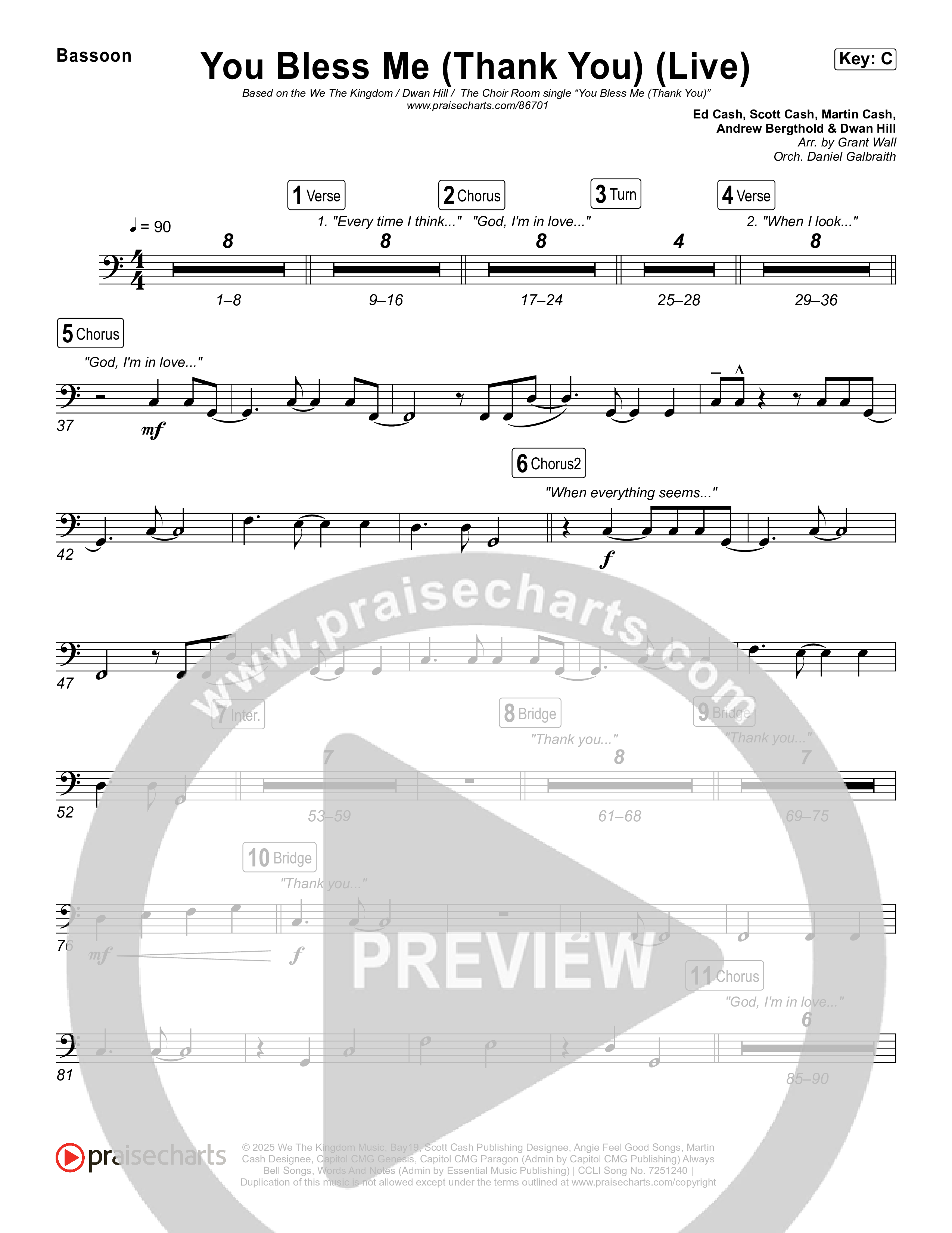 You Bless Me (Thank You) (Live) Bassoon (We The Kingdom / Dwan Hill / The Choir Room)