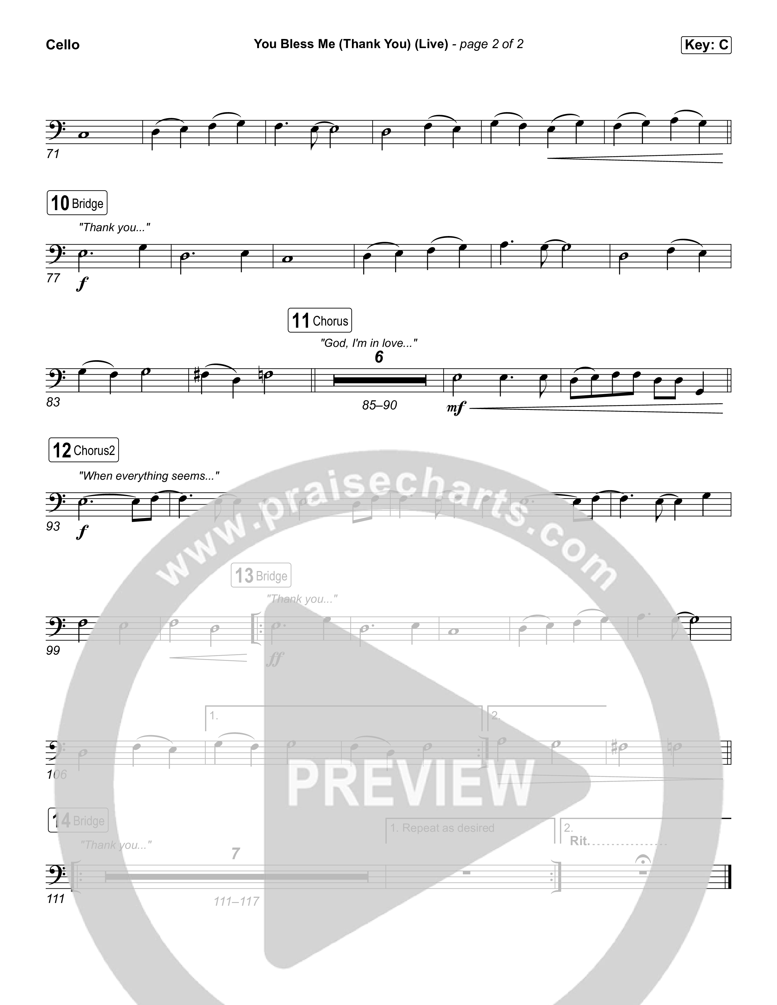 You Bless Me (Thank You) (Live) Cello (We The Kingdom / Dwan Hill / The Choir Room)