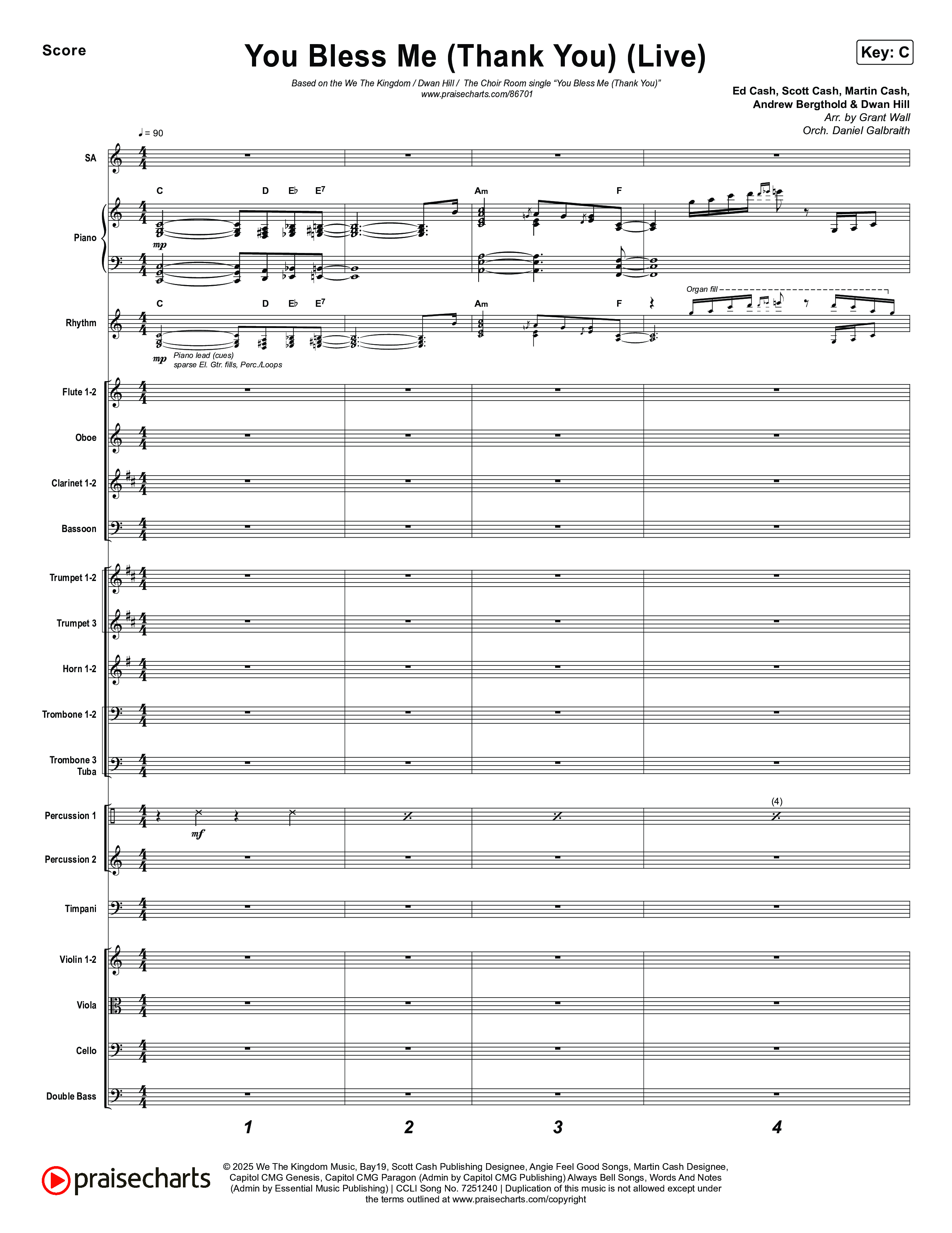 You Bless Me (Thank You) (Live) Orchestration (We The Kingdom / Dwan Hill / The Choir Room)