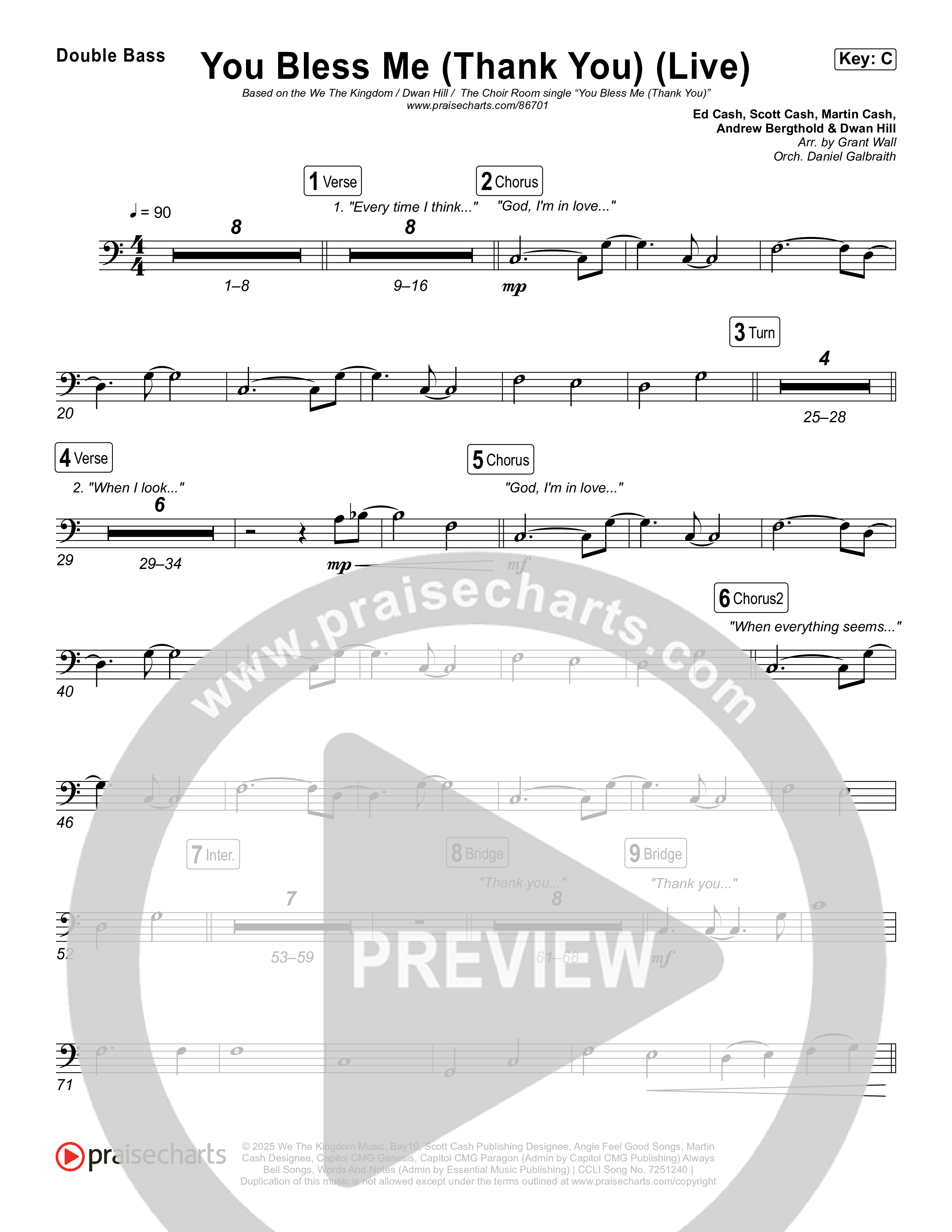 You Bless Me (Thank You) (Live) String Bass (We The Kingdom / Dwan Hill / The Choir Room)