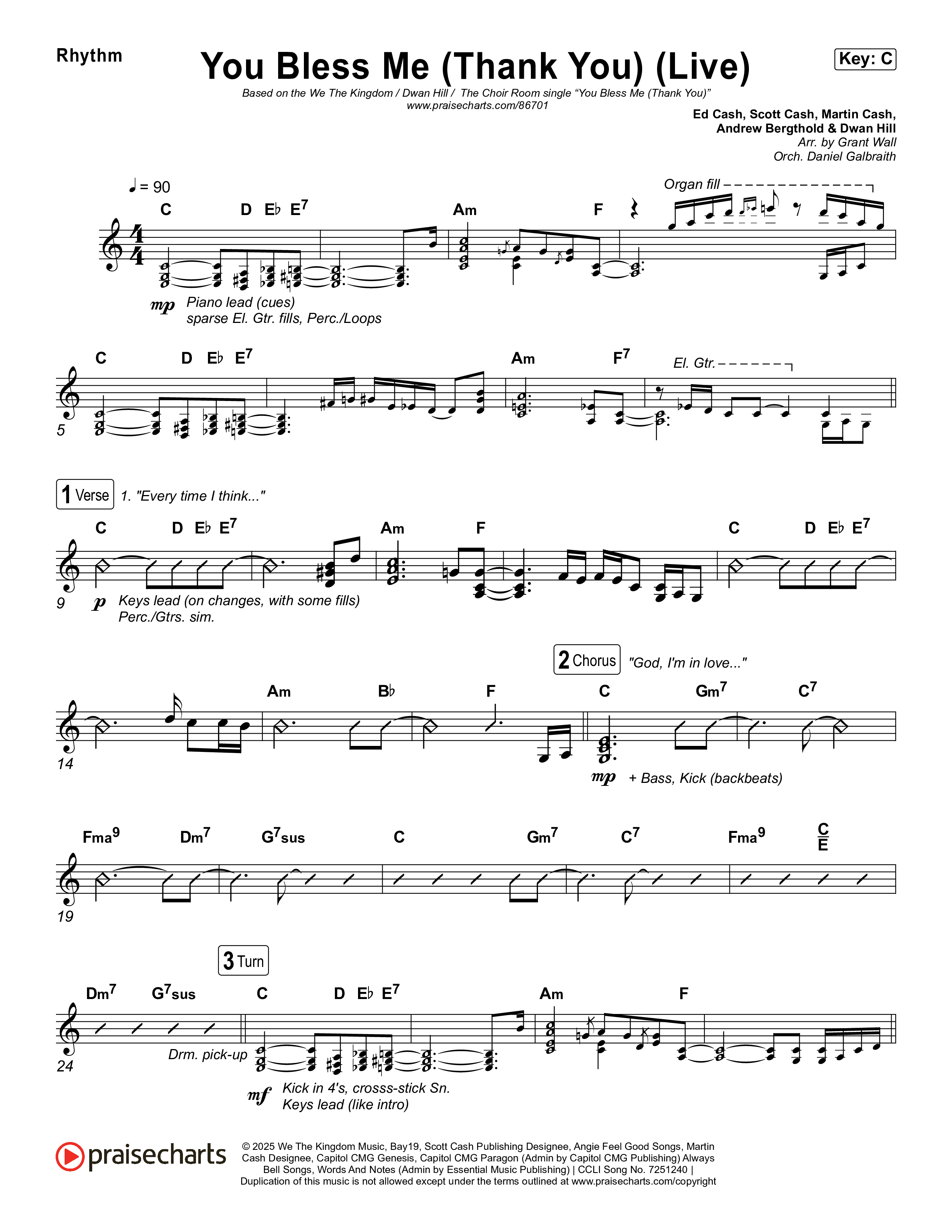 You Bless Me (Thank You) (Live) Rhythm Pack (We The Kingdom / Dwan Hill / The Choir Room)