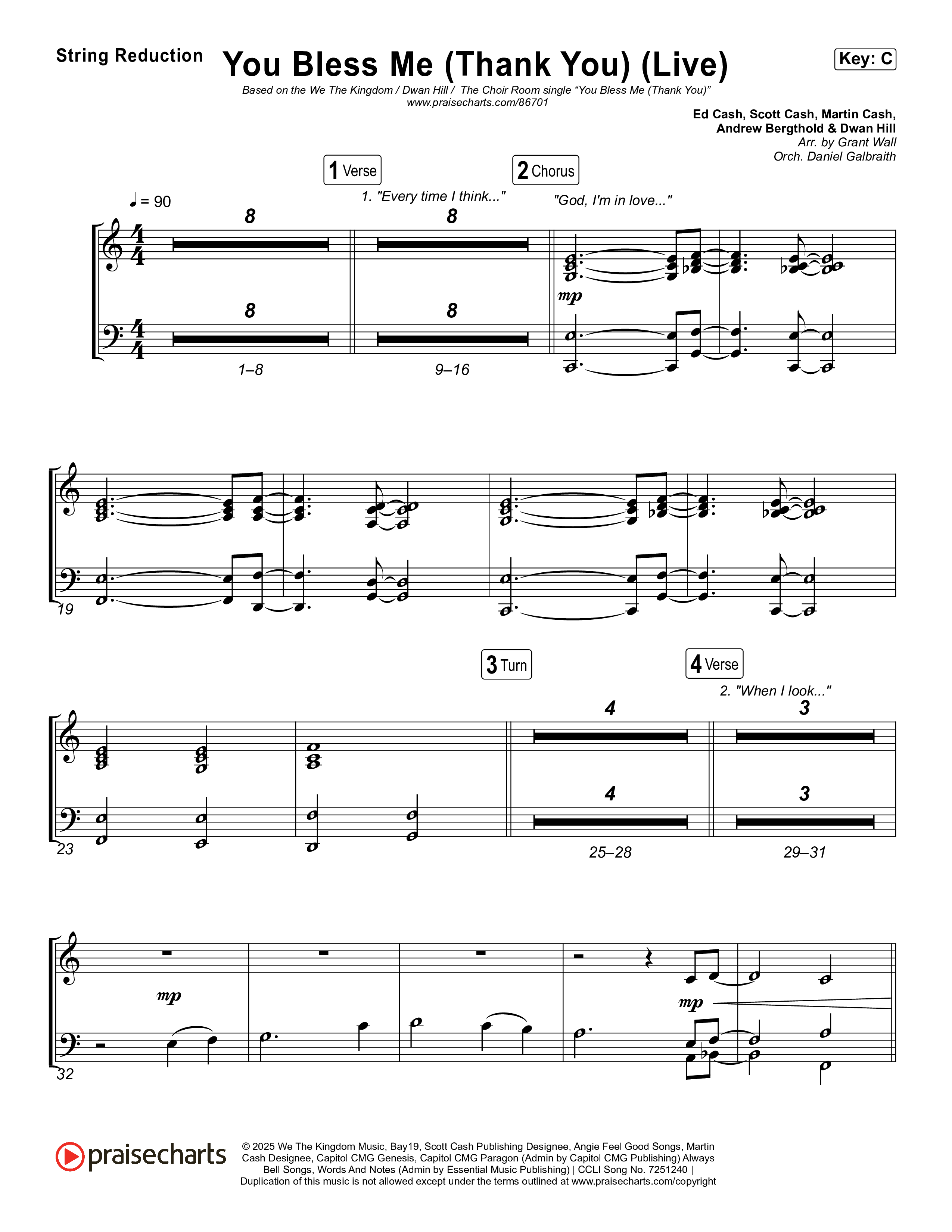 You Bless Me (Thank You) (Live) String Reduction (We The Kingdom / Dwan Hill / The Choir Room)