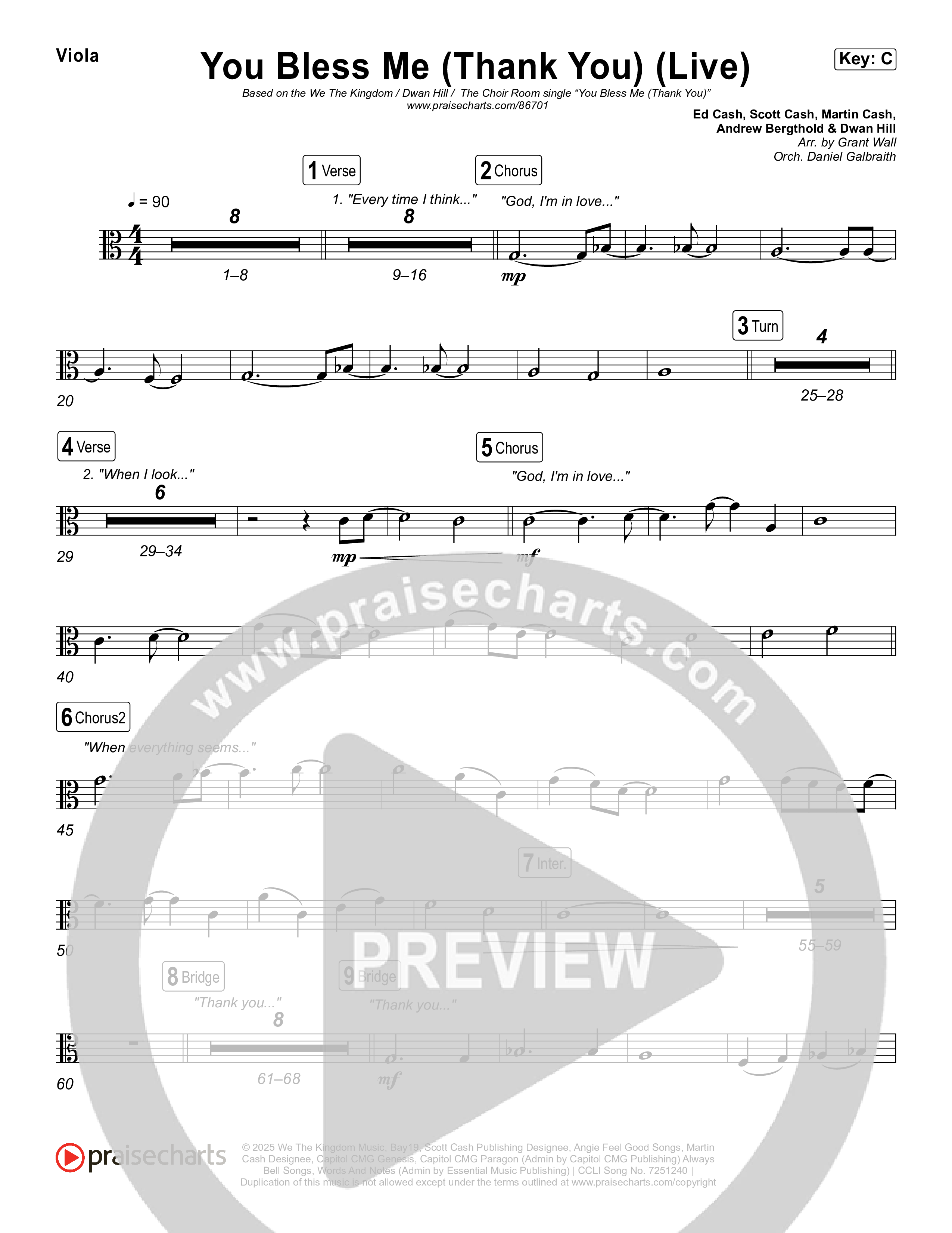 You Bless Me (Thank You) (Live) Viola (We The Kingdom / Dwan Hill / The Choir Room)