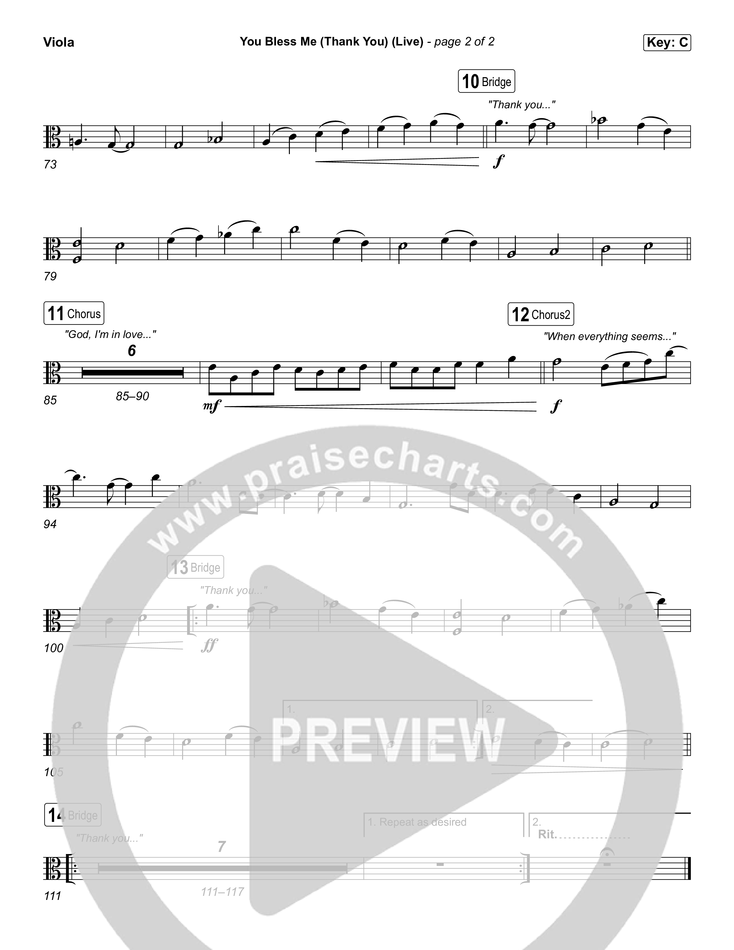 You Bless Me (Thank You) (Live) Viola (We The Kingdom / Dwan Hill / The Choir Room)