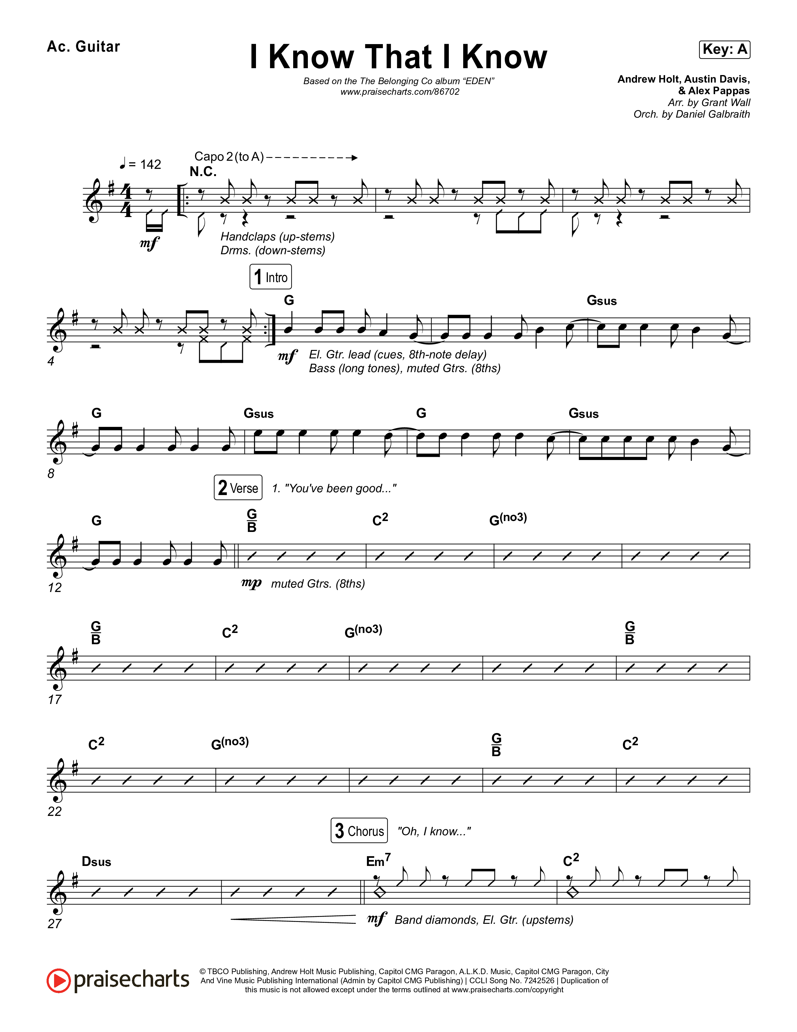 I Know That I Know Acoustic Guitar (The Belonging Co / David Dennis)