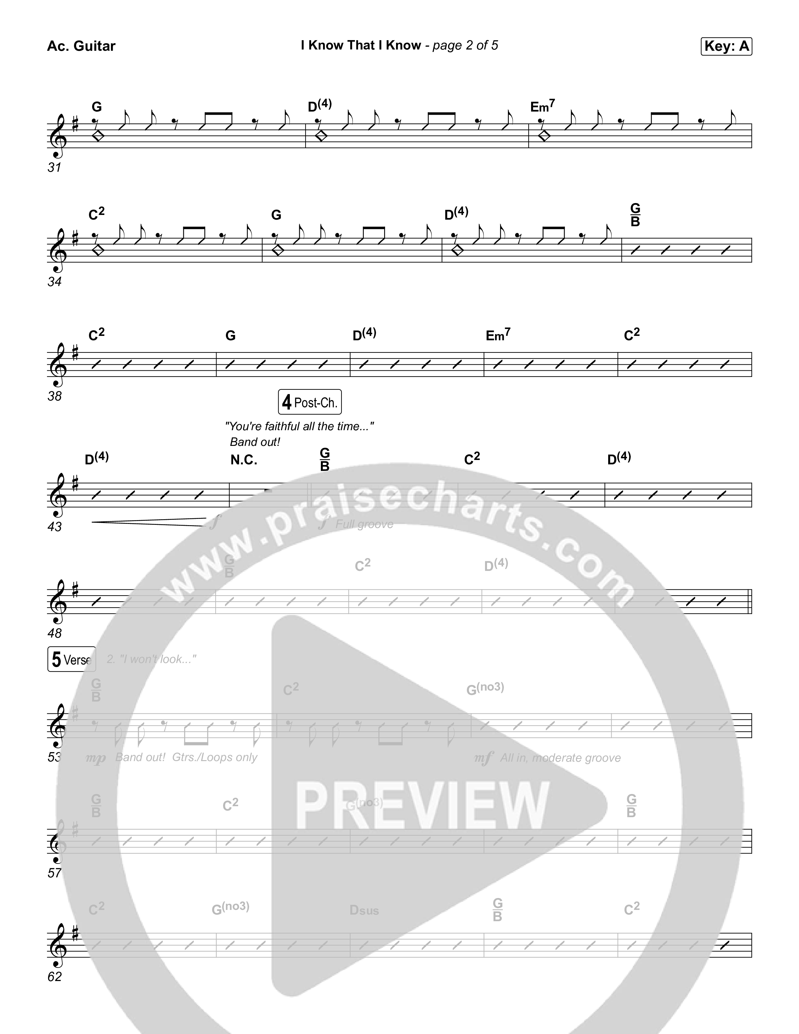 I Know That I Know Acoustic Guitar (The Belonging Co / David Dennis)