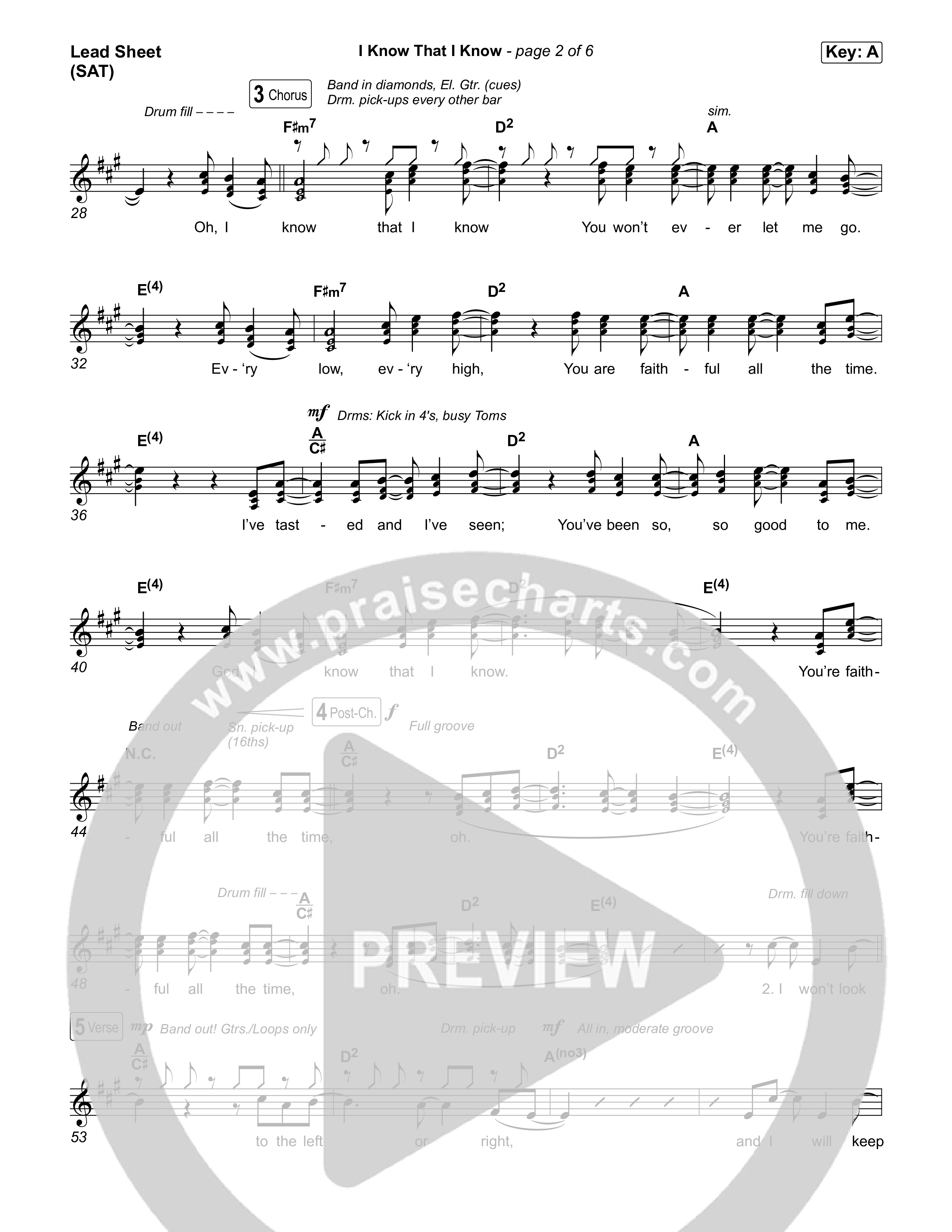 I Know That I Know Lead Sheet (SAT) (The Belonging Co / David Dennis)