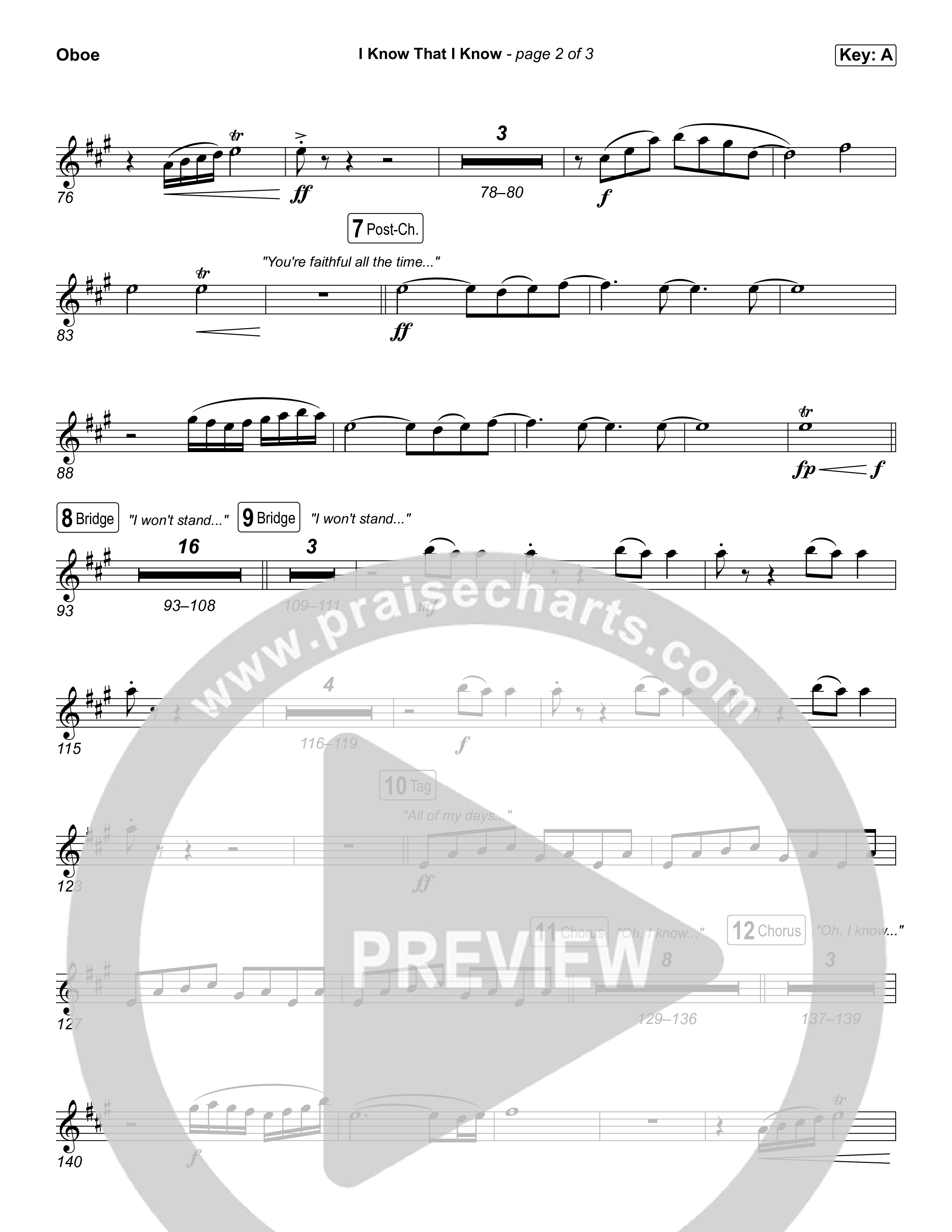 I Know That I Know Oboe (The Belonging Co / David Dennis)