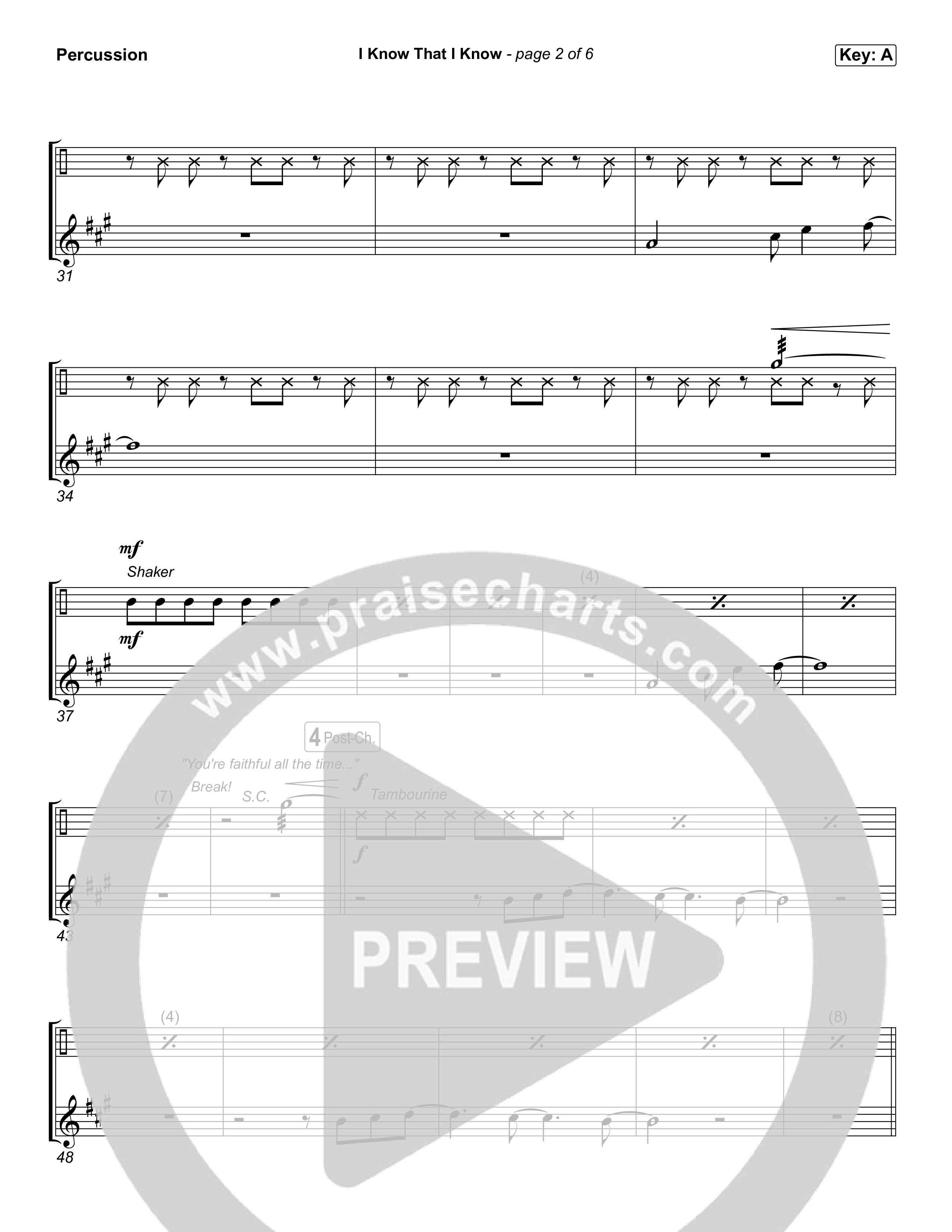 I Know That I Know Percussion (The Belonging Co / David Dennis)