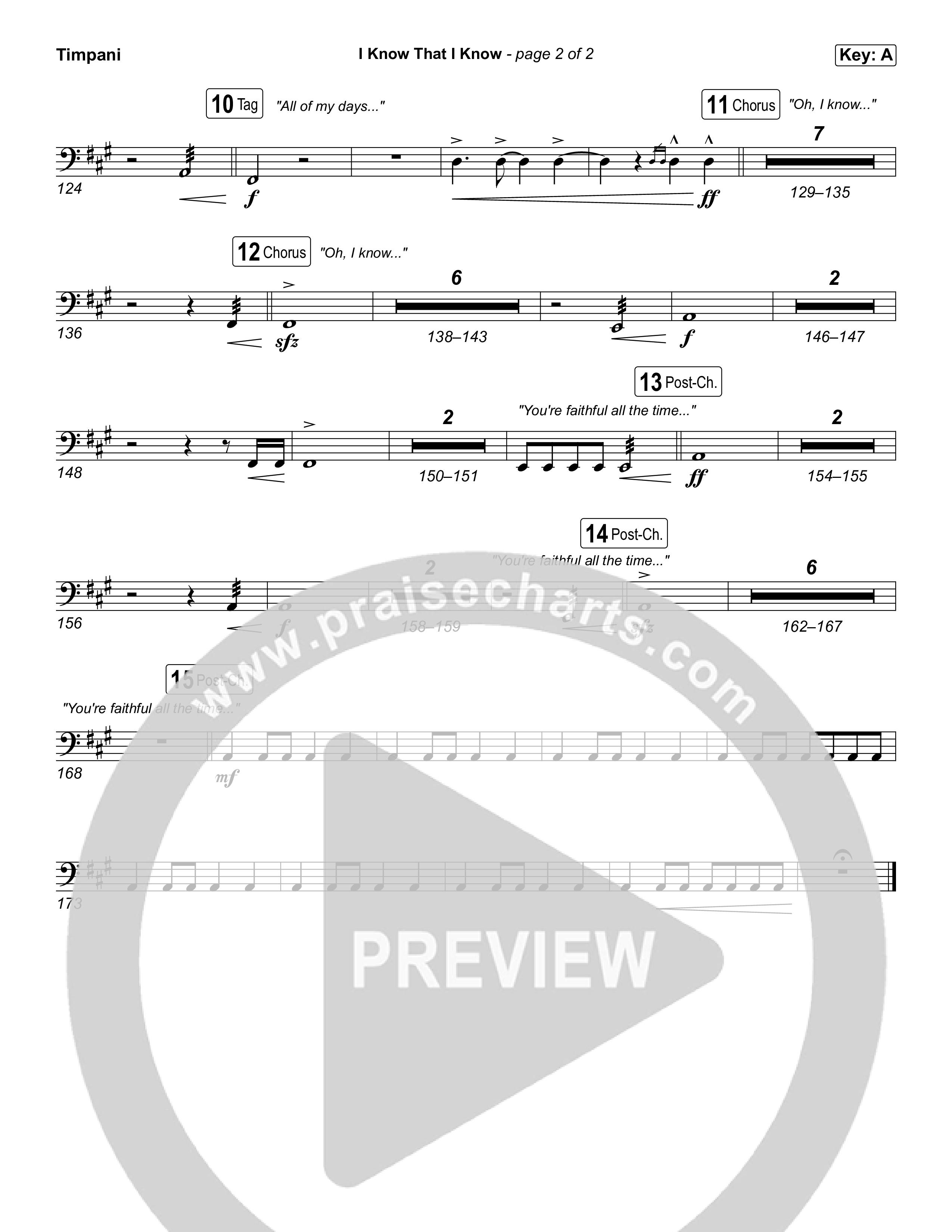 I Know That I Know Timpani (The Belonging Co / David Dennis)