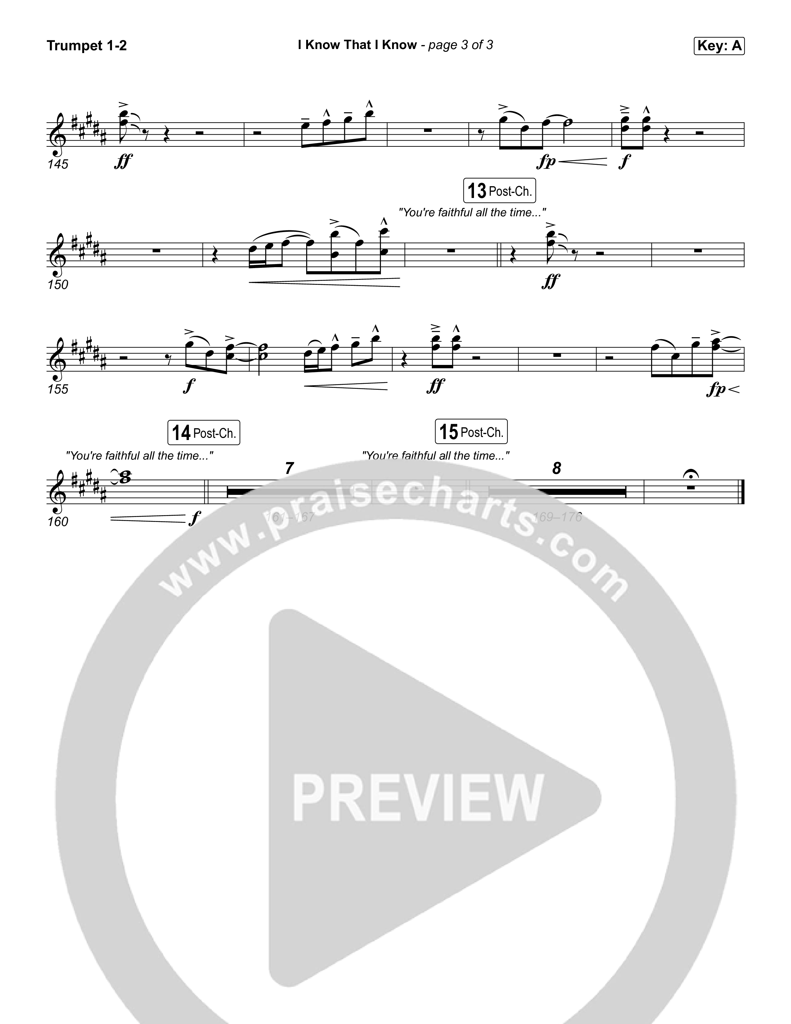 I Know That I Know Trumpet 1,2 (The Belonging Co / David Dennis)