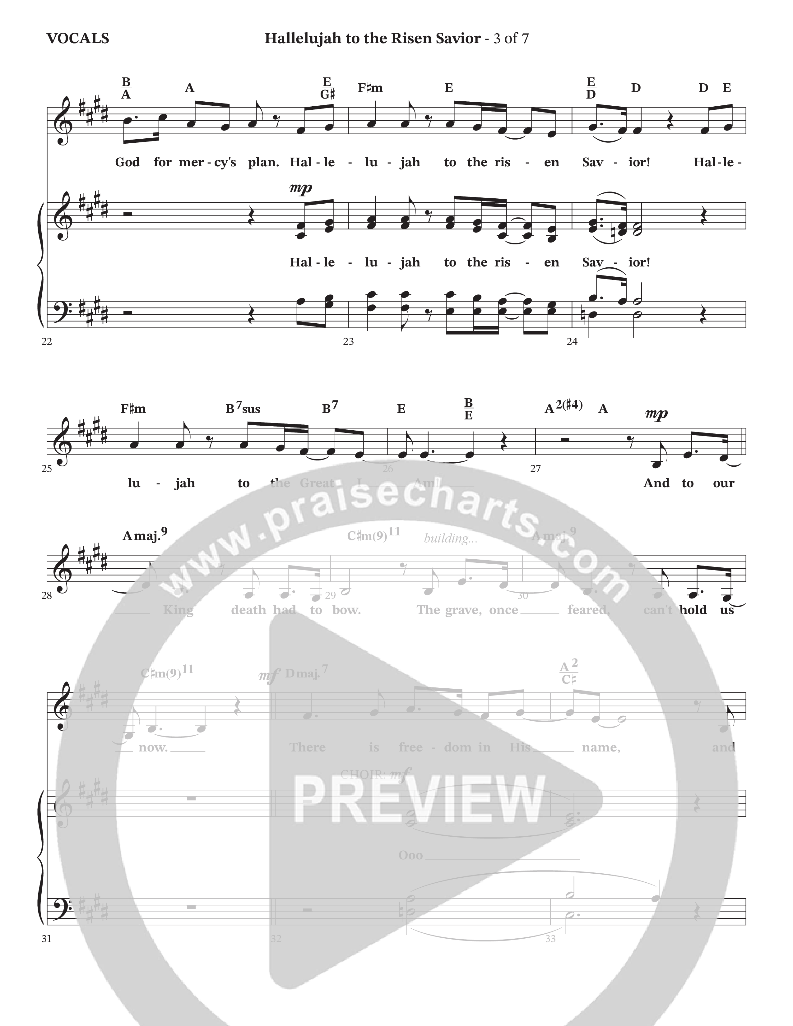 Hallelujah To The Risen Savior (Choral Anthem SATB) Choir Sheet (The Kramers / Arr. Cliff Duren / Orch. Wayne Haun)