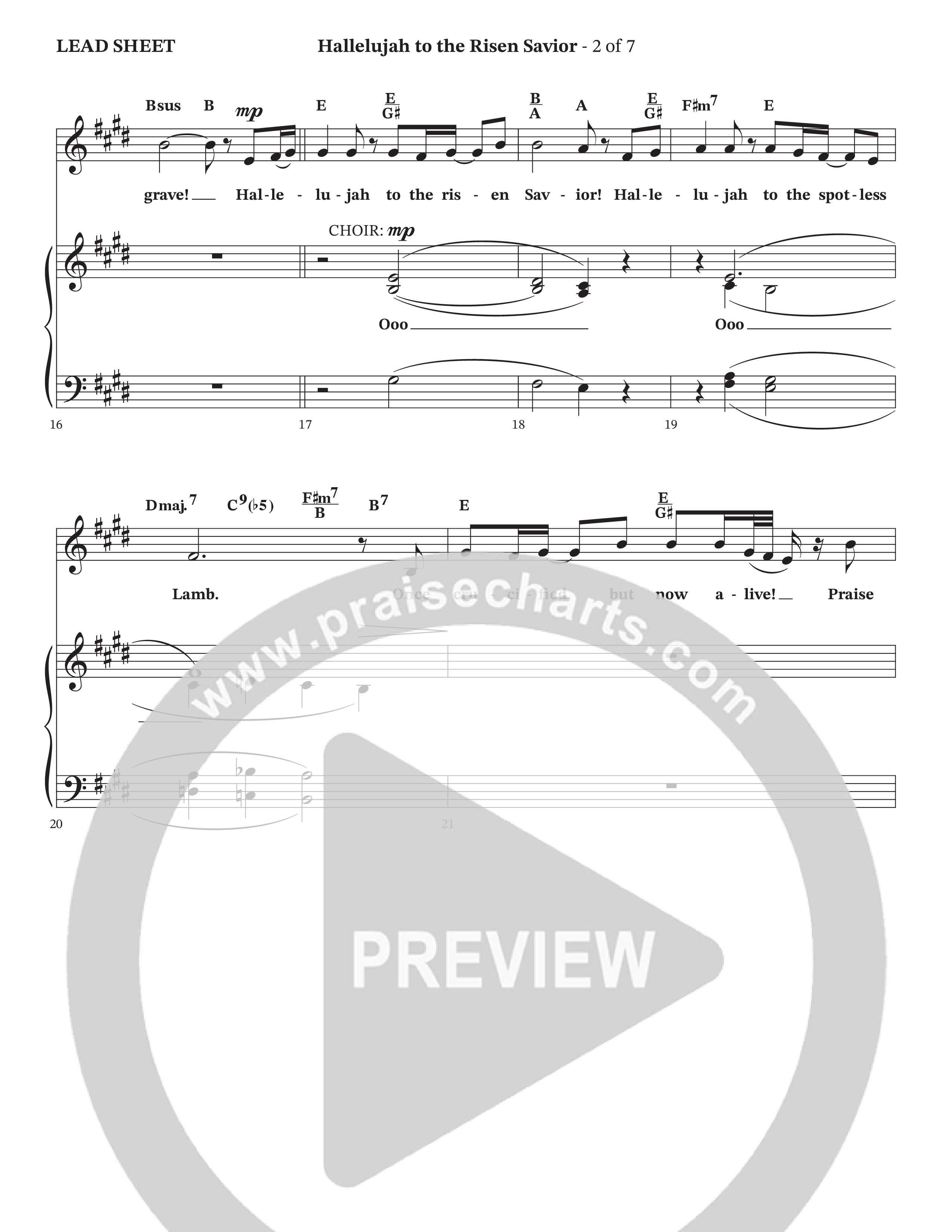 Hallelujah To The Risen Savior (Choral Anthem SATB) Lead Sheet (SAT) (The Kramers / Arr. Cliff Duren / Orch. Wayne Haun)