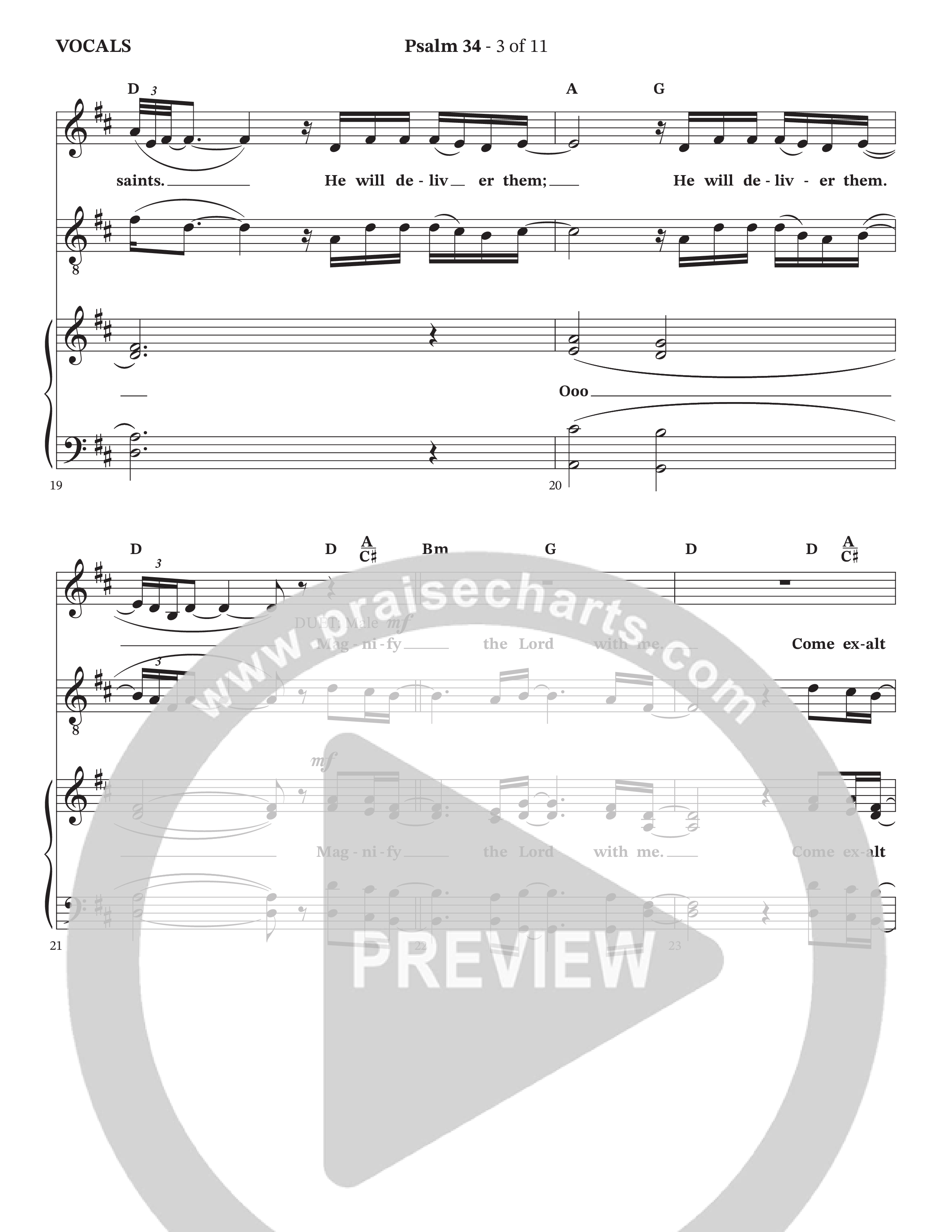 Psalm 34 (Choral Anthem SATB) Choir Sheet (The Kramers / Arr. Wayne Haun)