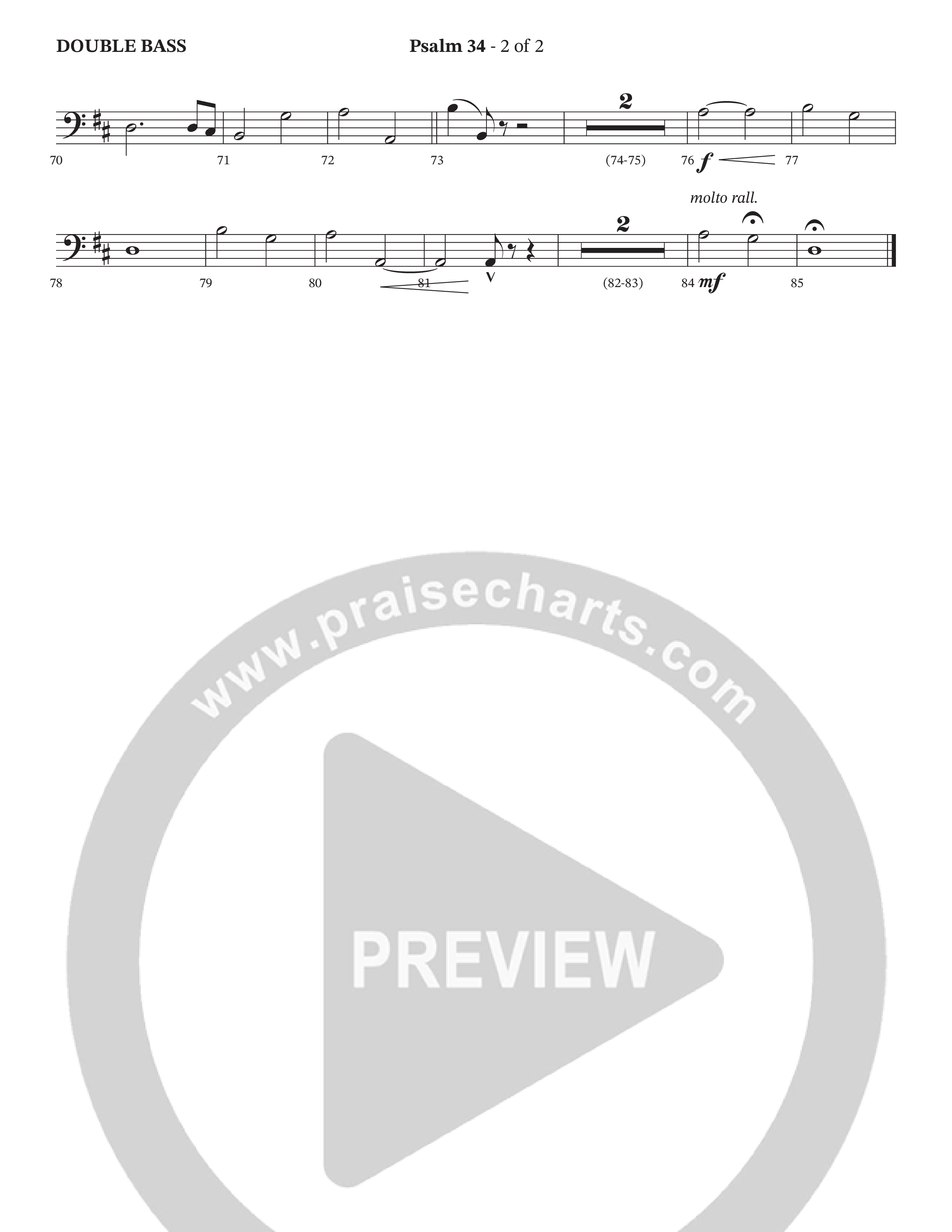 Psalm 34 (Choral Anthem SATB) Double Bass (The Kramers / Arr. Wayne Haun)